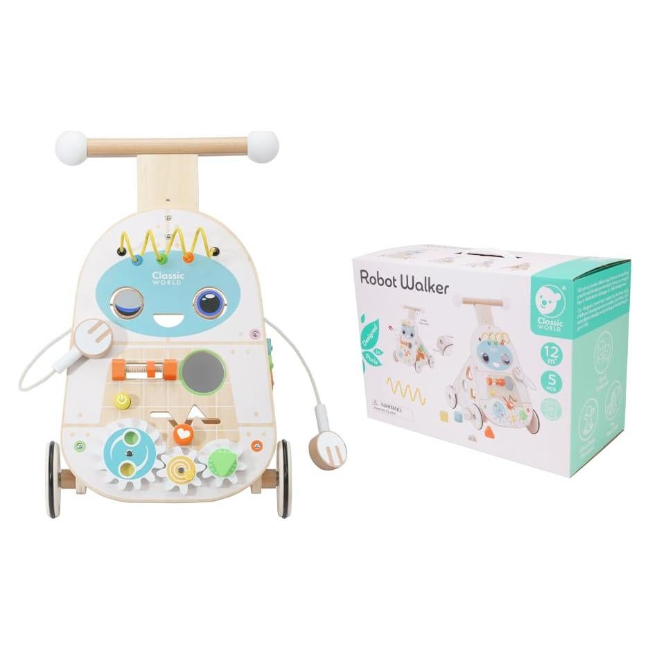 Andador Robotito de Madera Classic World - Juguete para Bebés 12+ Meses