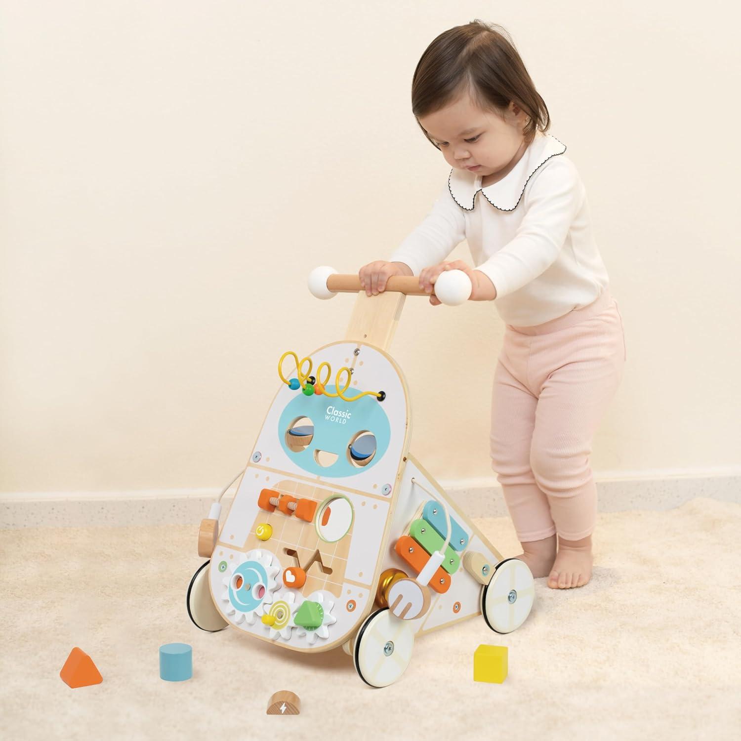 Andador Robotito de Madera Classic World - Juguete para Bebés 12+ Meses
