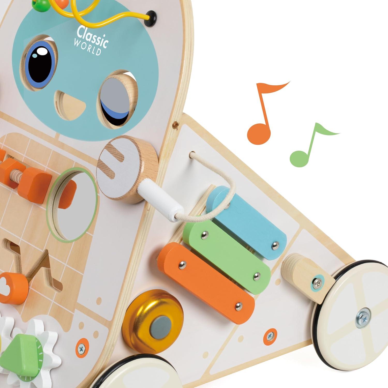 Andador Robotito de Madera Classic World - Juguete para Bebés 12+ Meses