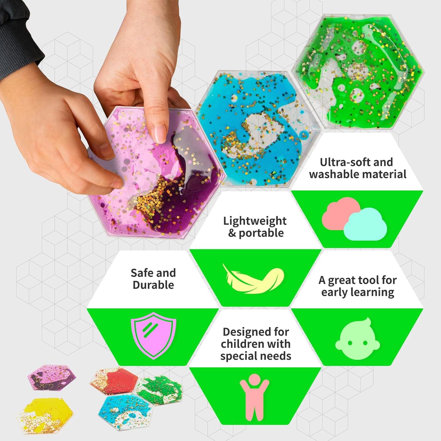 LONGKING Paquete de 8 Azulejos Hexagonales Sensitivos para Niños