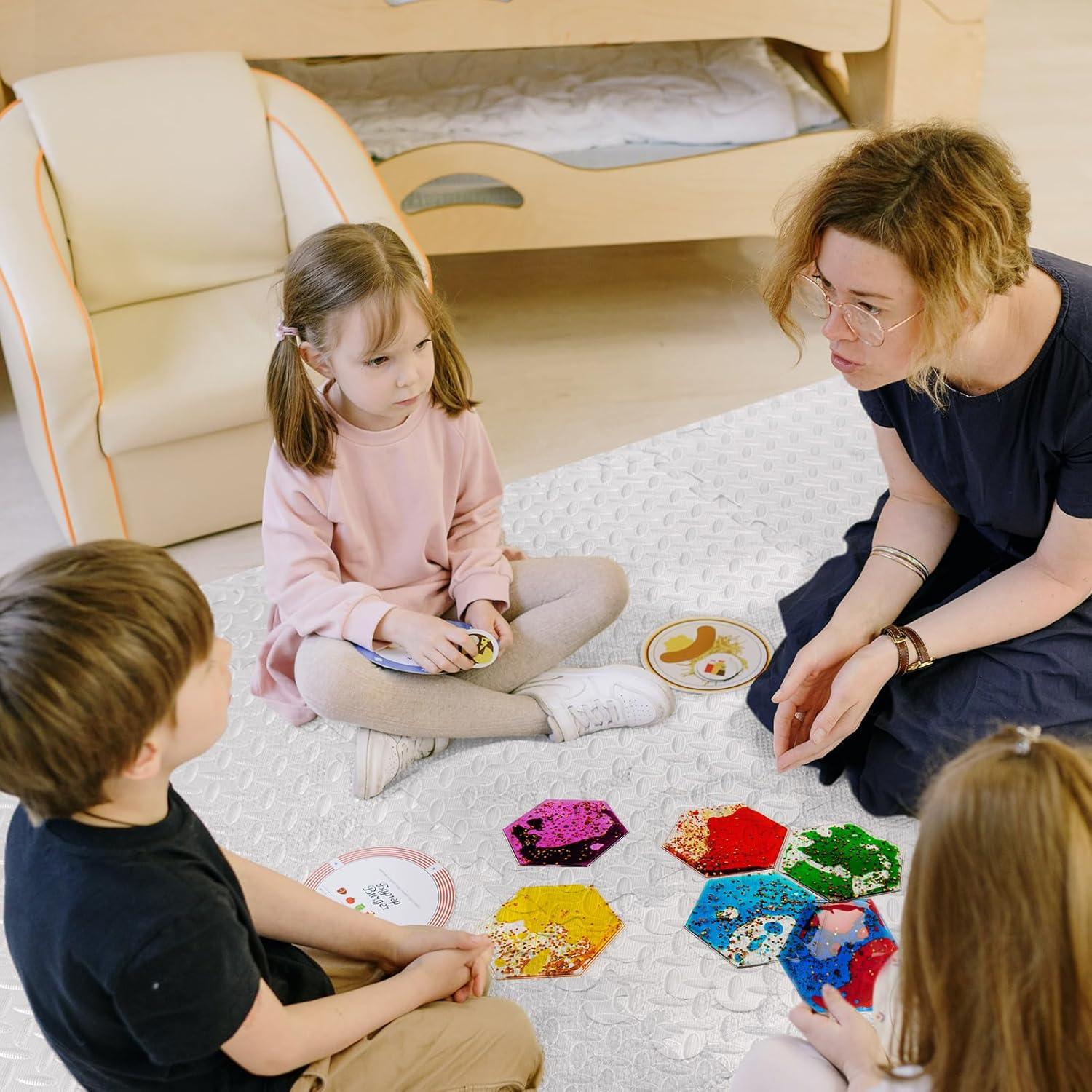 LONGKING Paquete de 8 Azulejos Hexagonales Sensitivos para Niños