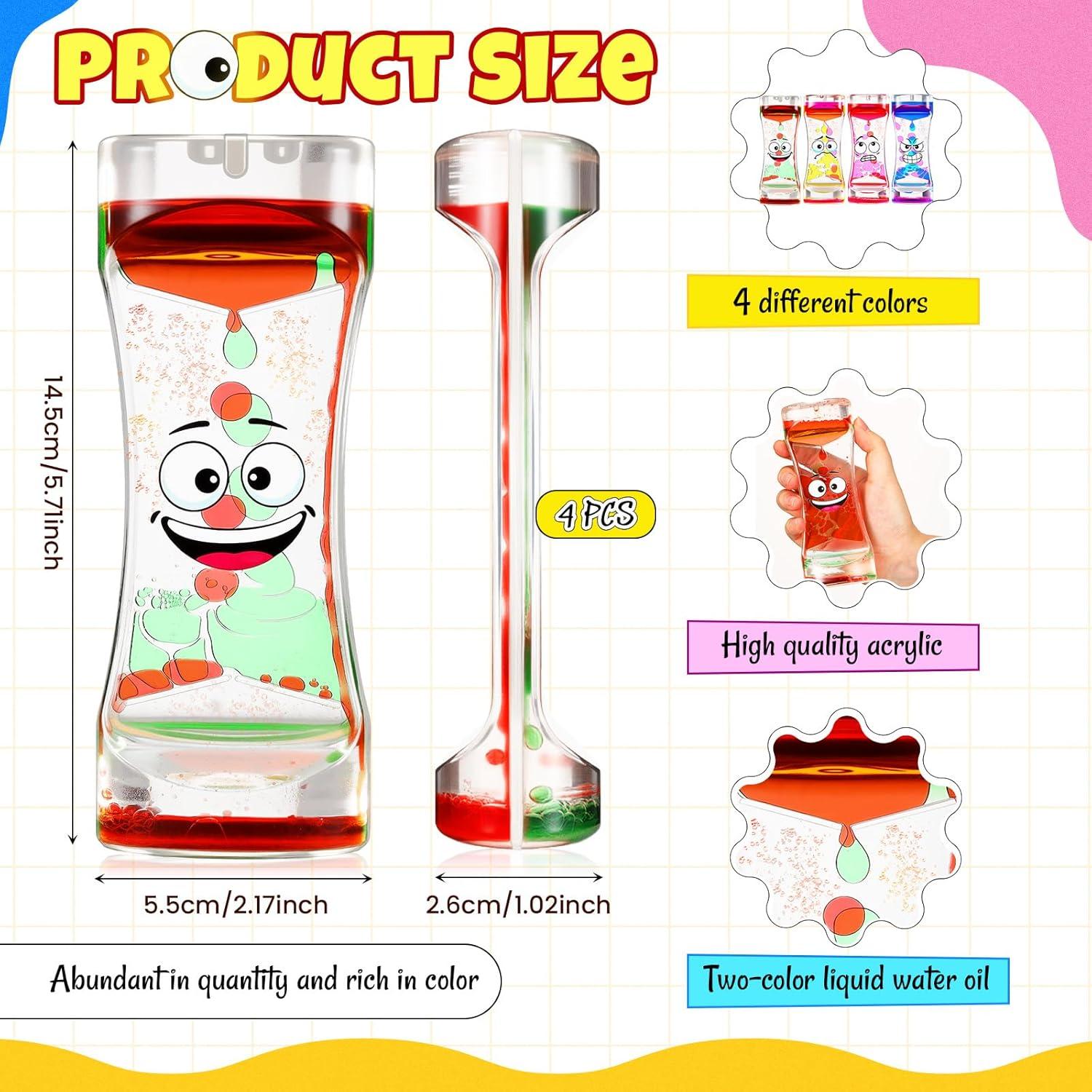 Shappy 4 Botellas Sensoriales Antiestrés para Niños 14.5x5.5cm