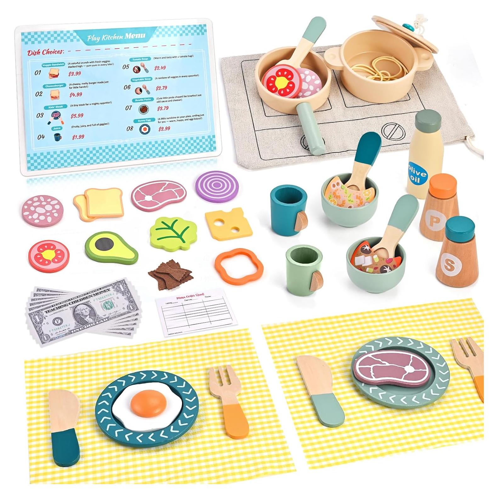 Juego de Cocina de Madera Wooderma para Niños 3-6 Años
