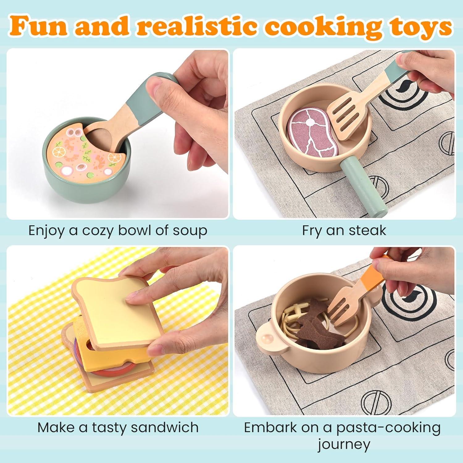 Juego de Cocina de Madera Wooderma para Niños 3-6 Años