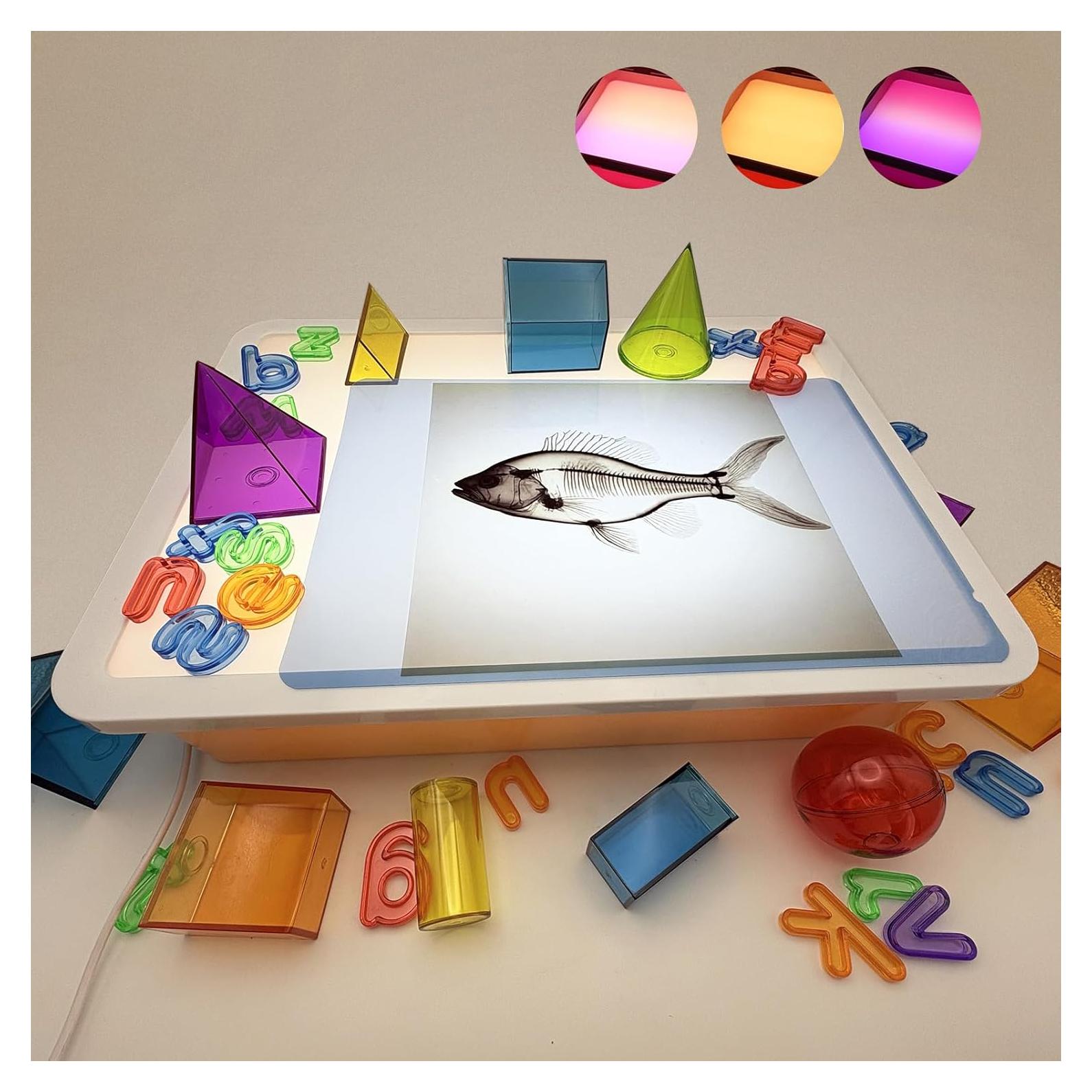 Mesa de Luz para Niños Yichushisu Naranja 40.64 cm LED 10 Niveles