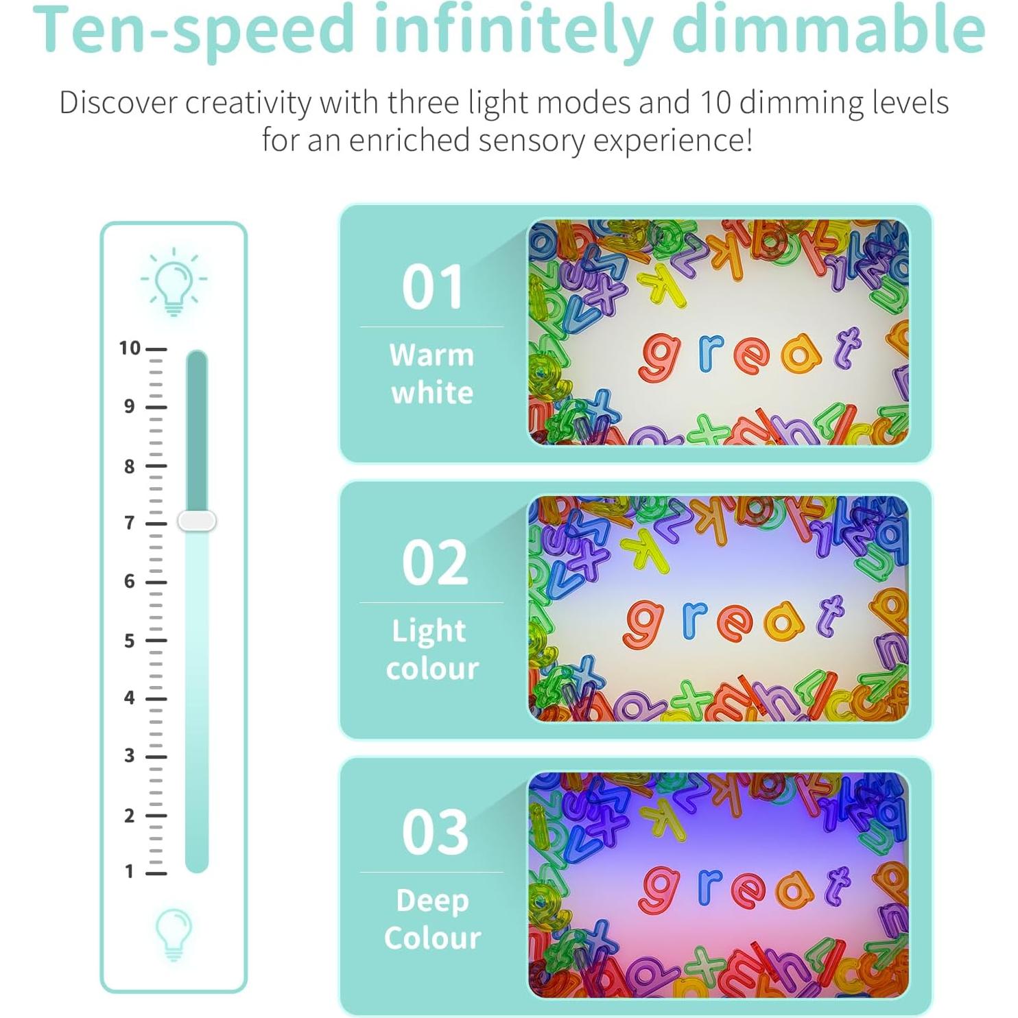 Mesa de Luz para Niños Yichushisu Naranja 40.64 cm LED 10 Niveles