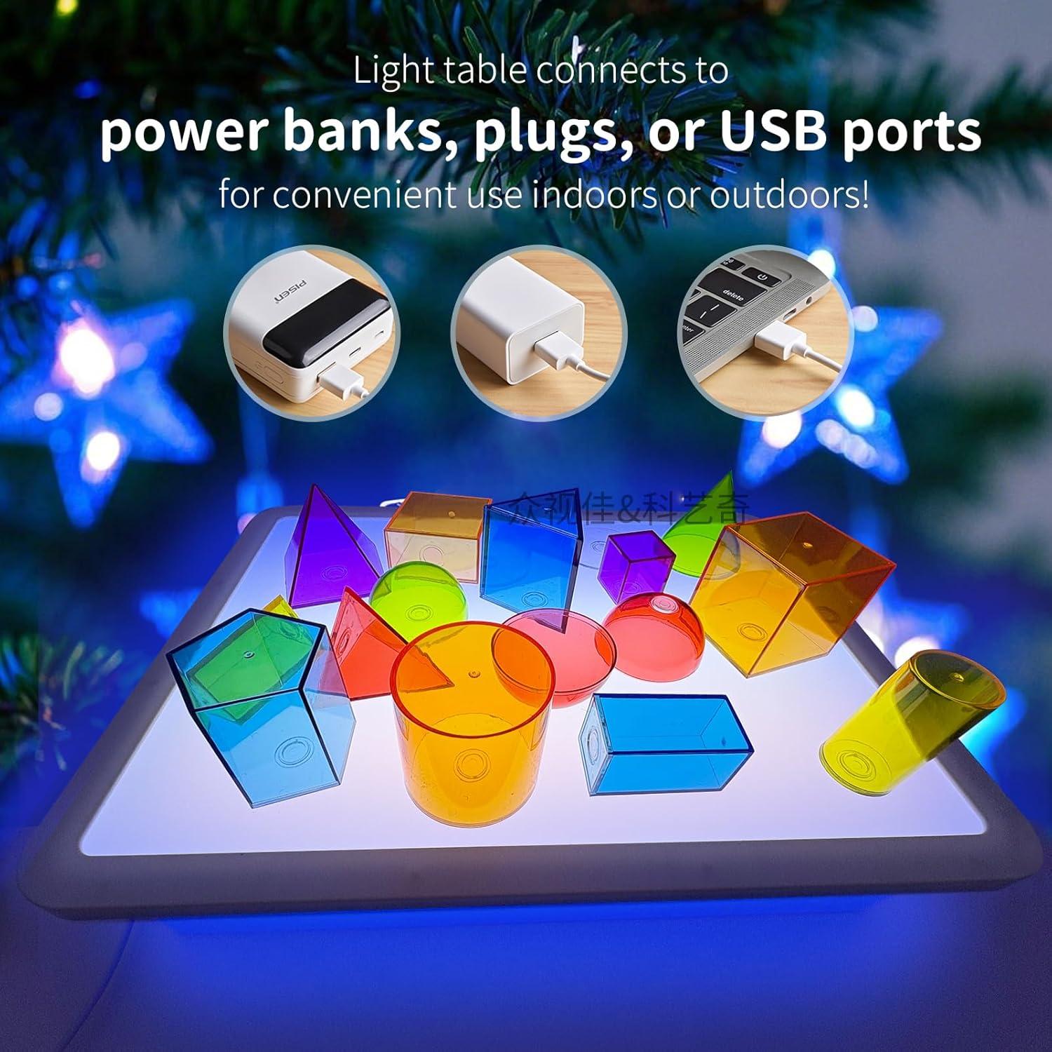 Mesa de Luz para Niños Yichushisu Naranja 40.64 cm LED 10 Niveles