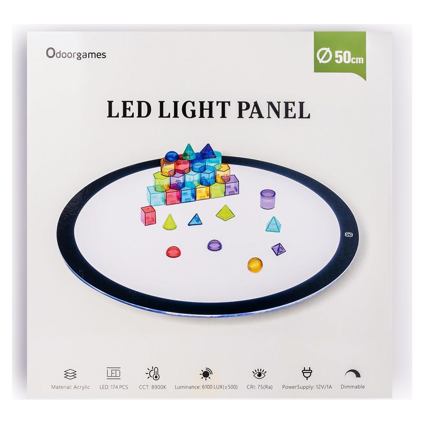 Panel de Luz LED Redondo Odoorgames 50 cm Brillo Ajustable