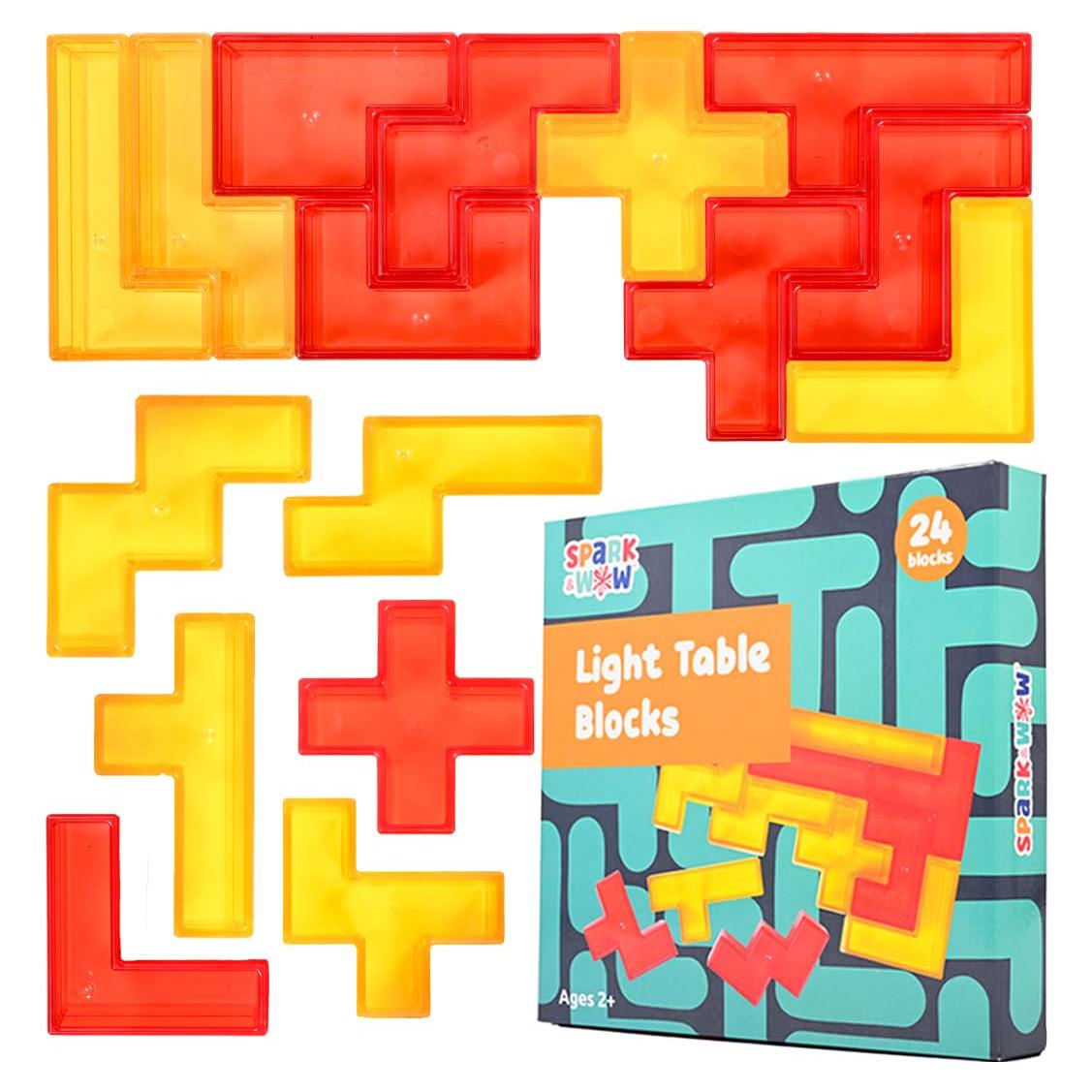 Bloques Sensoriales Spark & Wow - 24 Piezas, 12 Formas, 2 Colores