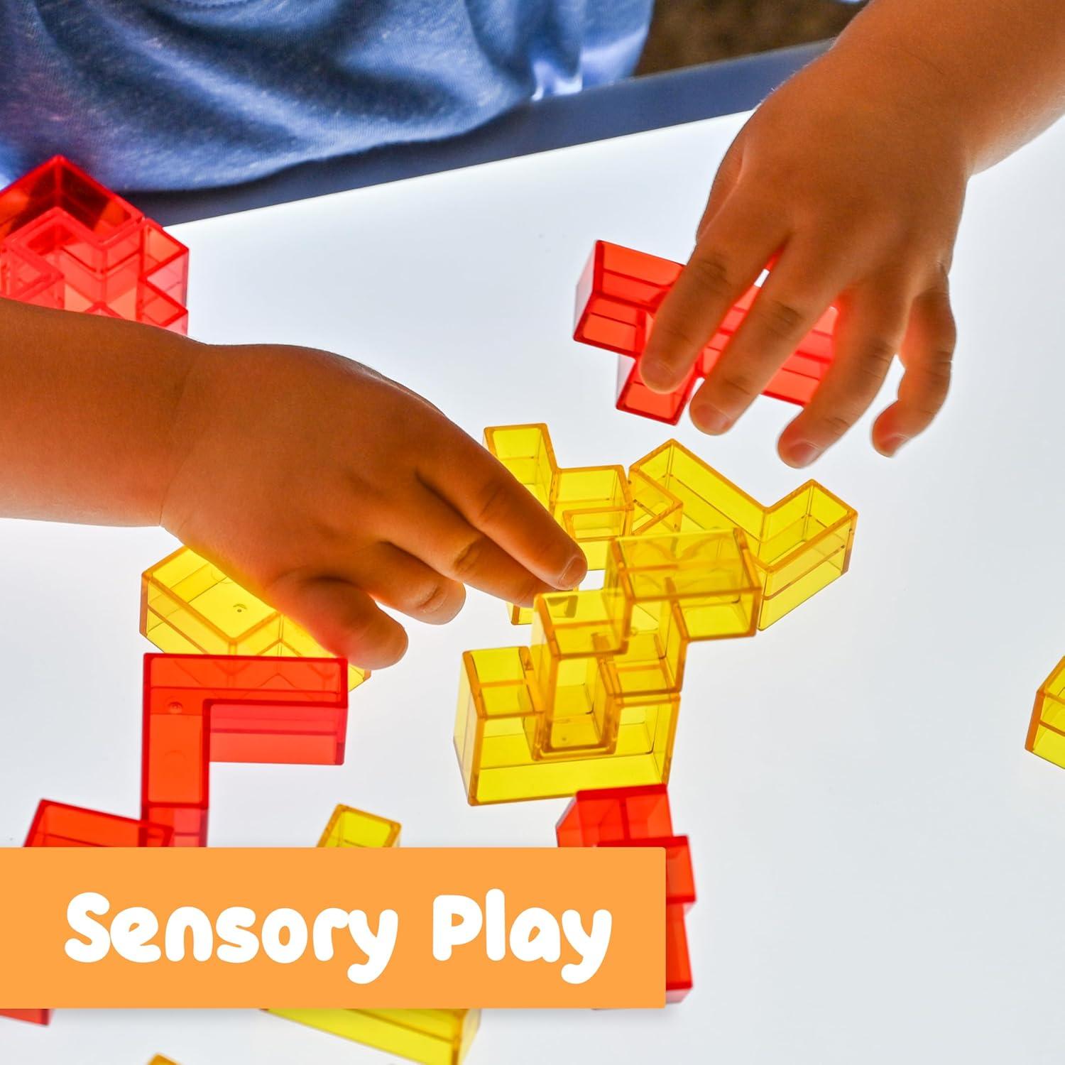 Bloques Sensoriales Spark & Wow - 24 Piezas, 12 Formas, 2 Colores