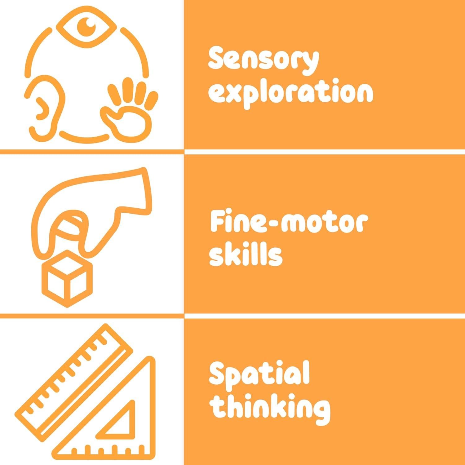 Bloques Sensoriales Spark & Wow - 24 Piezas, 12 Formas, 2 Colores