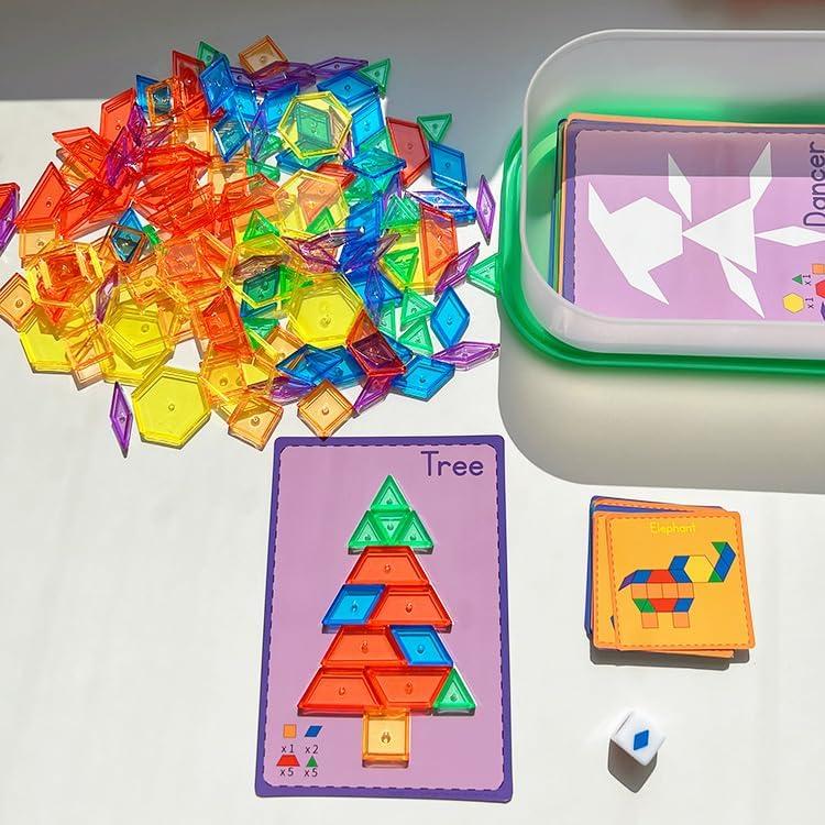 140 Bloques de Patrón Translúcidos Odoorgames para Niños