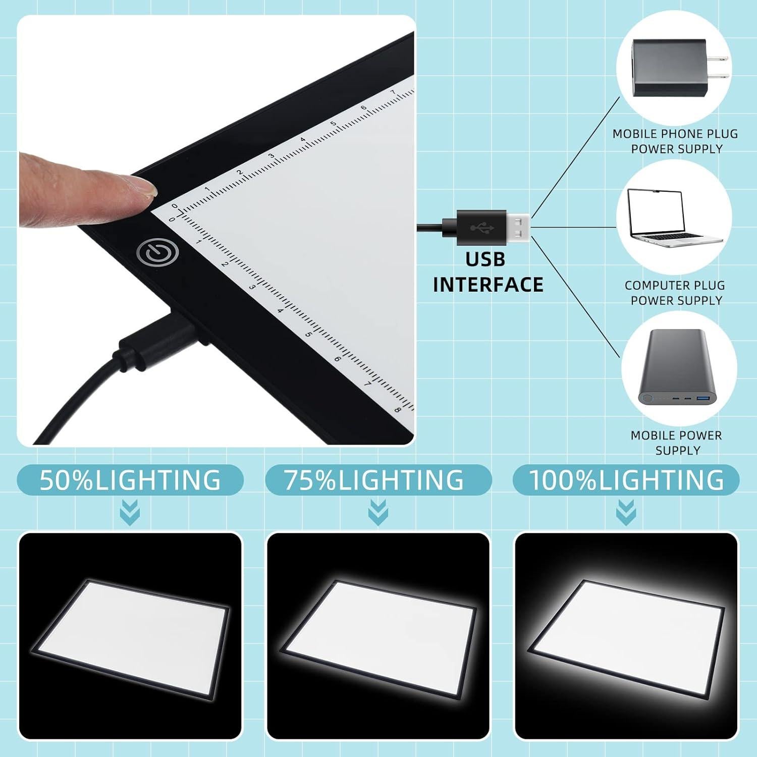 Panel de Luz LED Kanayu 46x34 cm Brillo Ajustable Colorido