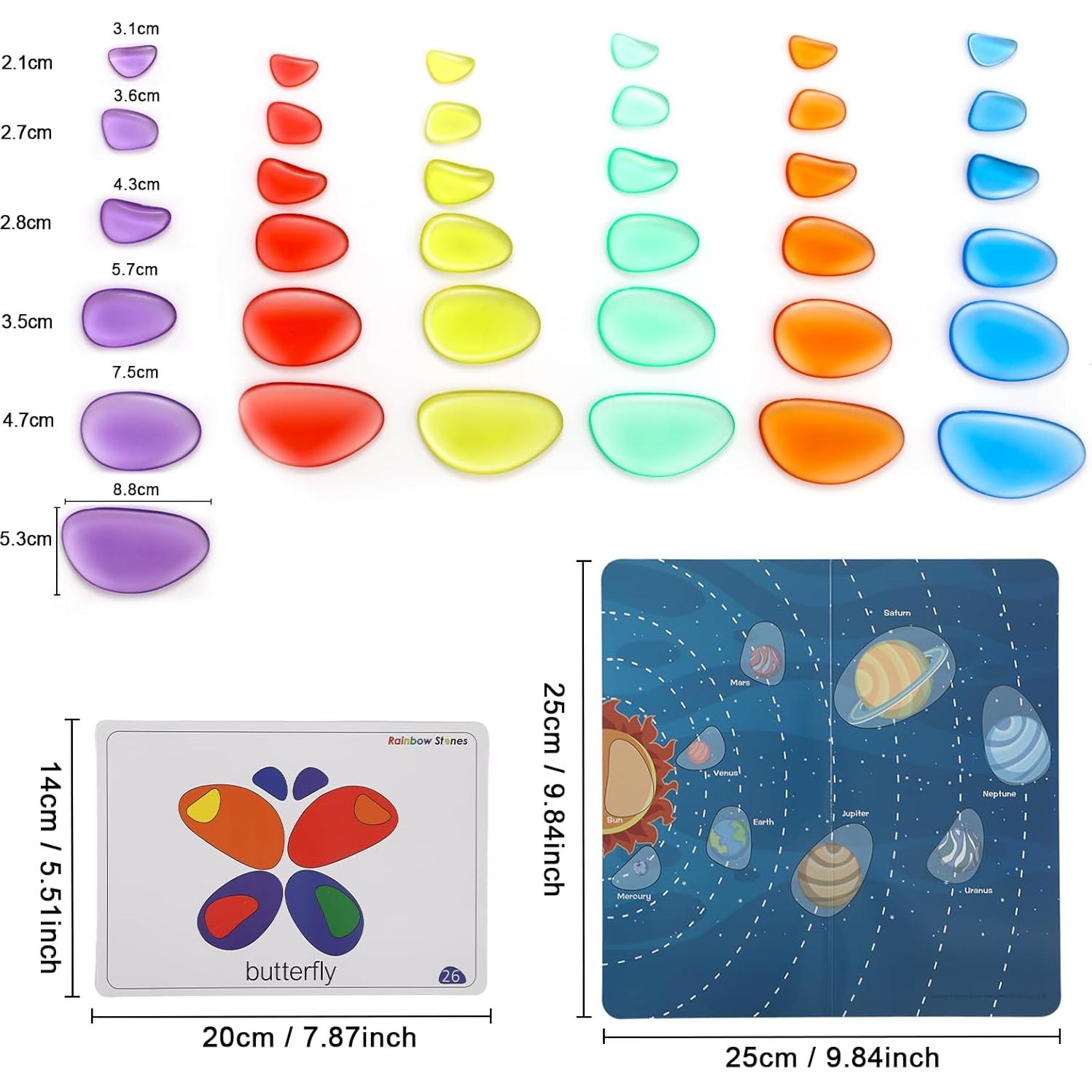 36 Piezas de Piedras Translúcidas Odoorgames para Mesa de Luz