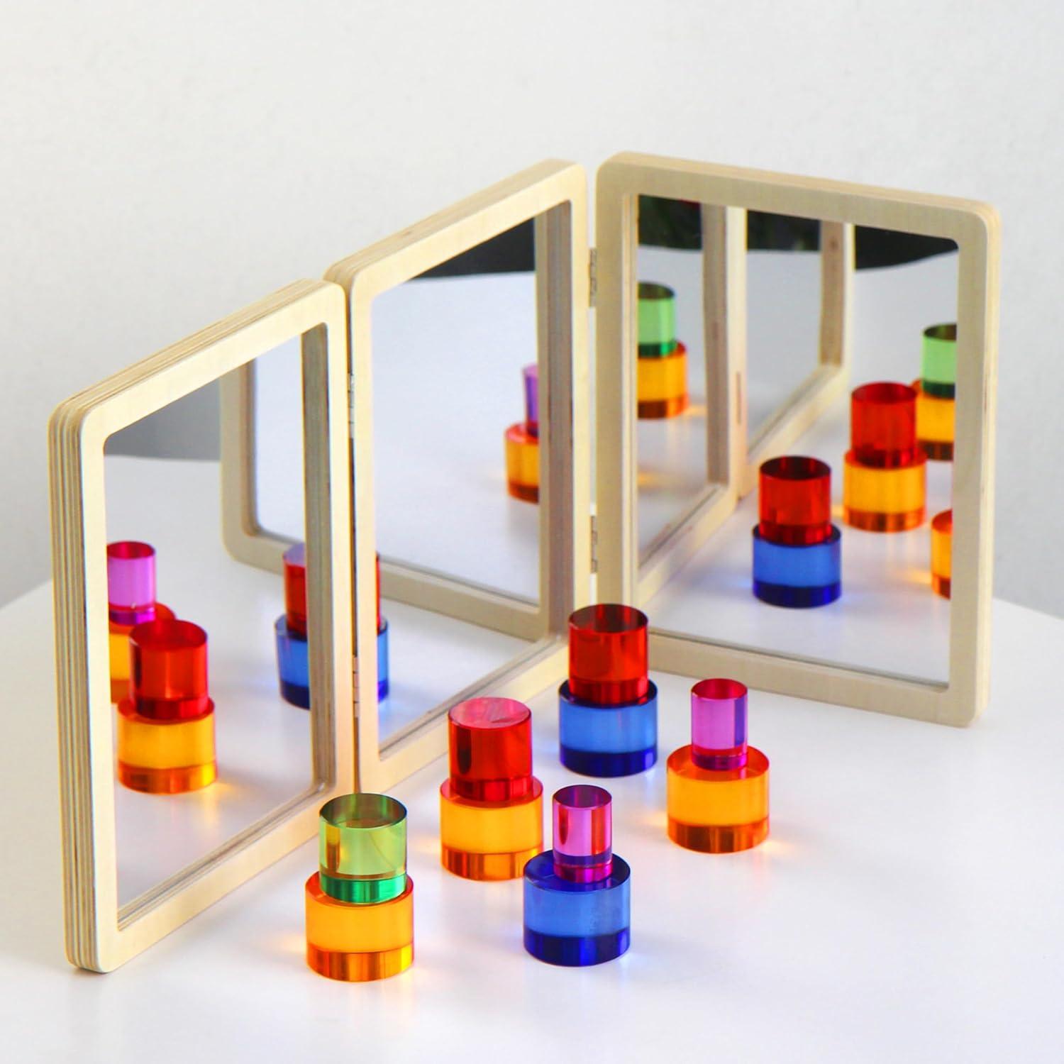 Espejo de Tiempo Boca Abajo SZREGGIO 3 Paneles 34x22 cm