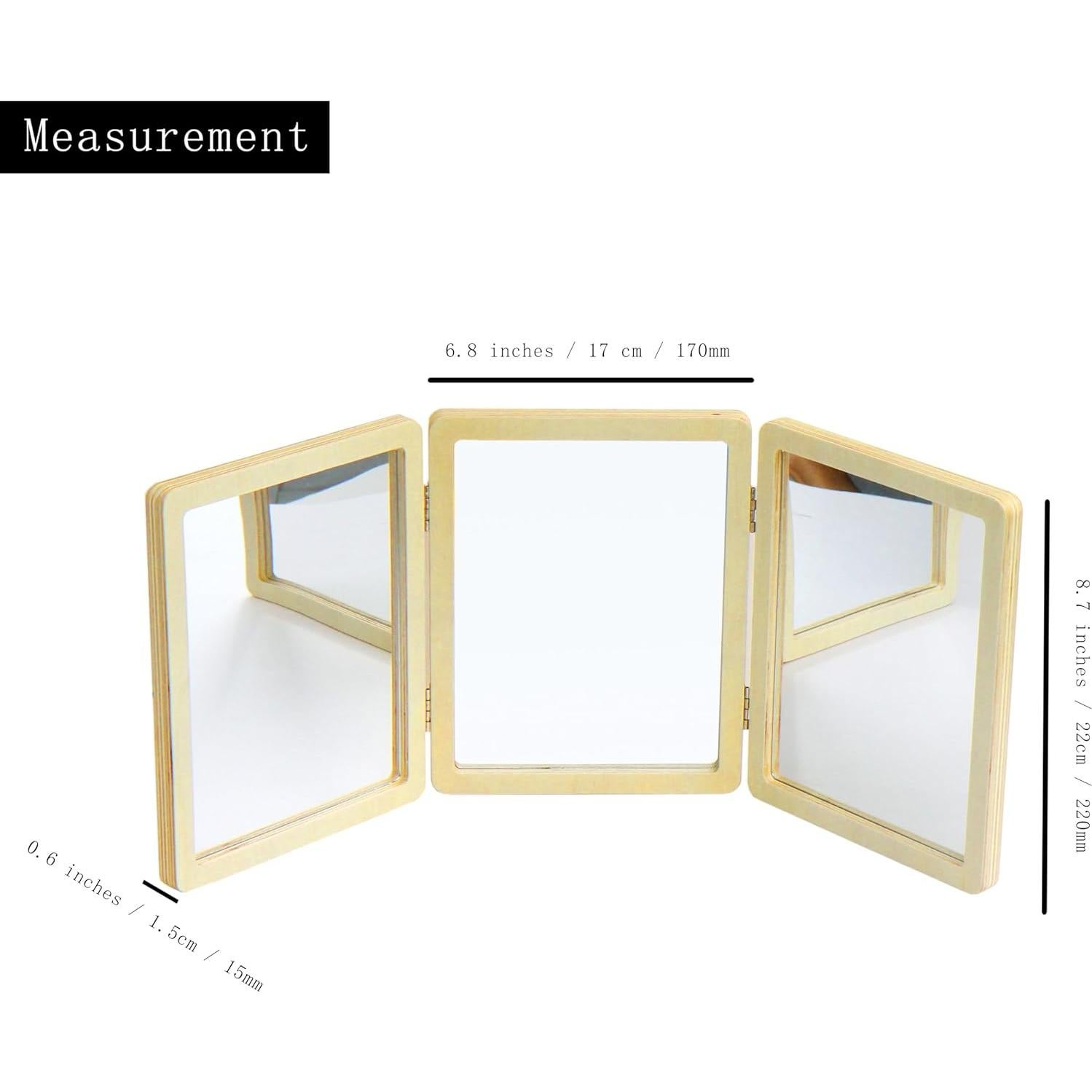 Espejo de Tiempo Boca Abajo SZREGGIO 3 Paneles 34x22 cm