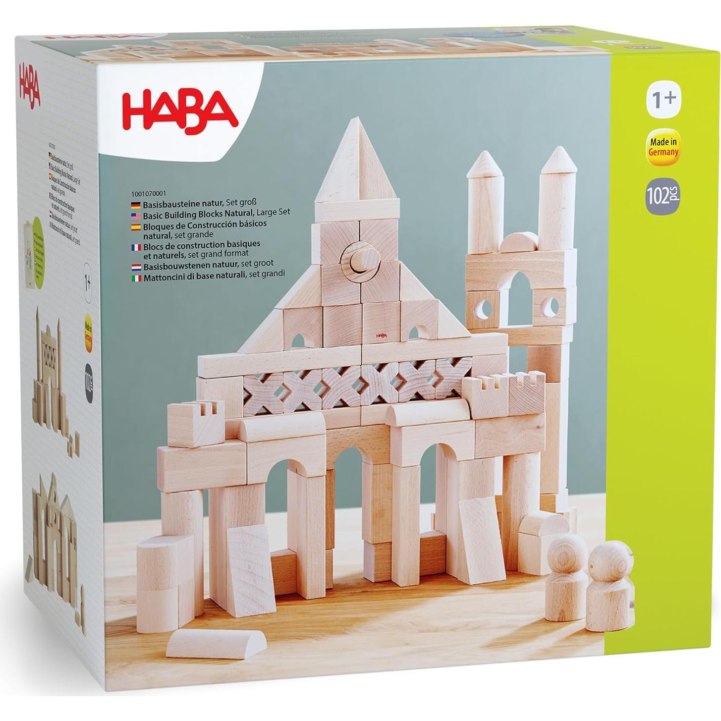 Juego de Bloques de Madera HABA 102 Piezas para Niños 1-3 Años