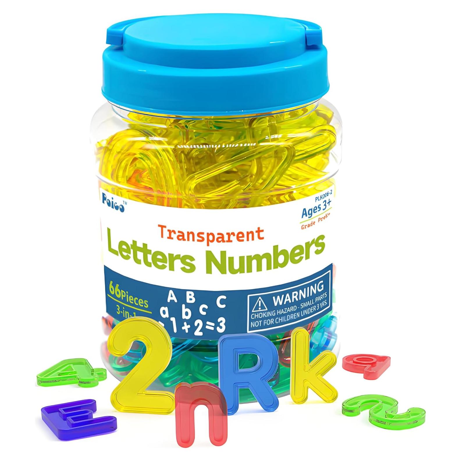 Juguetes de Mesa de Luz 66 Pcs Letras y Números Montessori