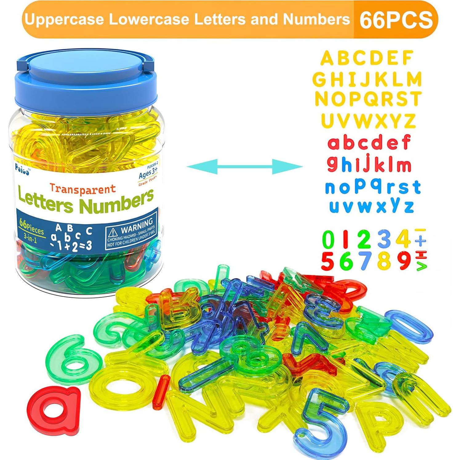Juguetes de Mesa de Luz 66 Pcs Letras y Números Montessori