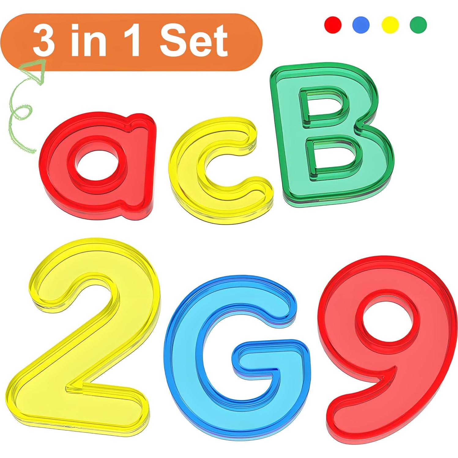 Juguetes de Mesa de Luz 66 Pcs Letras y Números Montessori