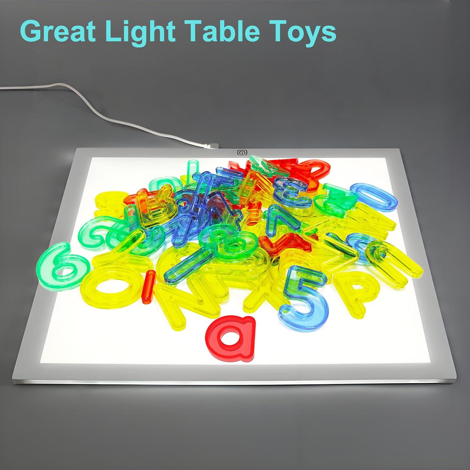 Juguetes de Mesa de Luz 66 Pcs Letras y Números Montessori
