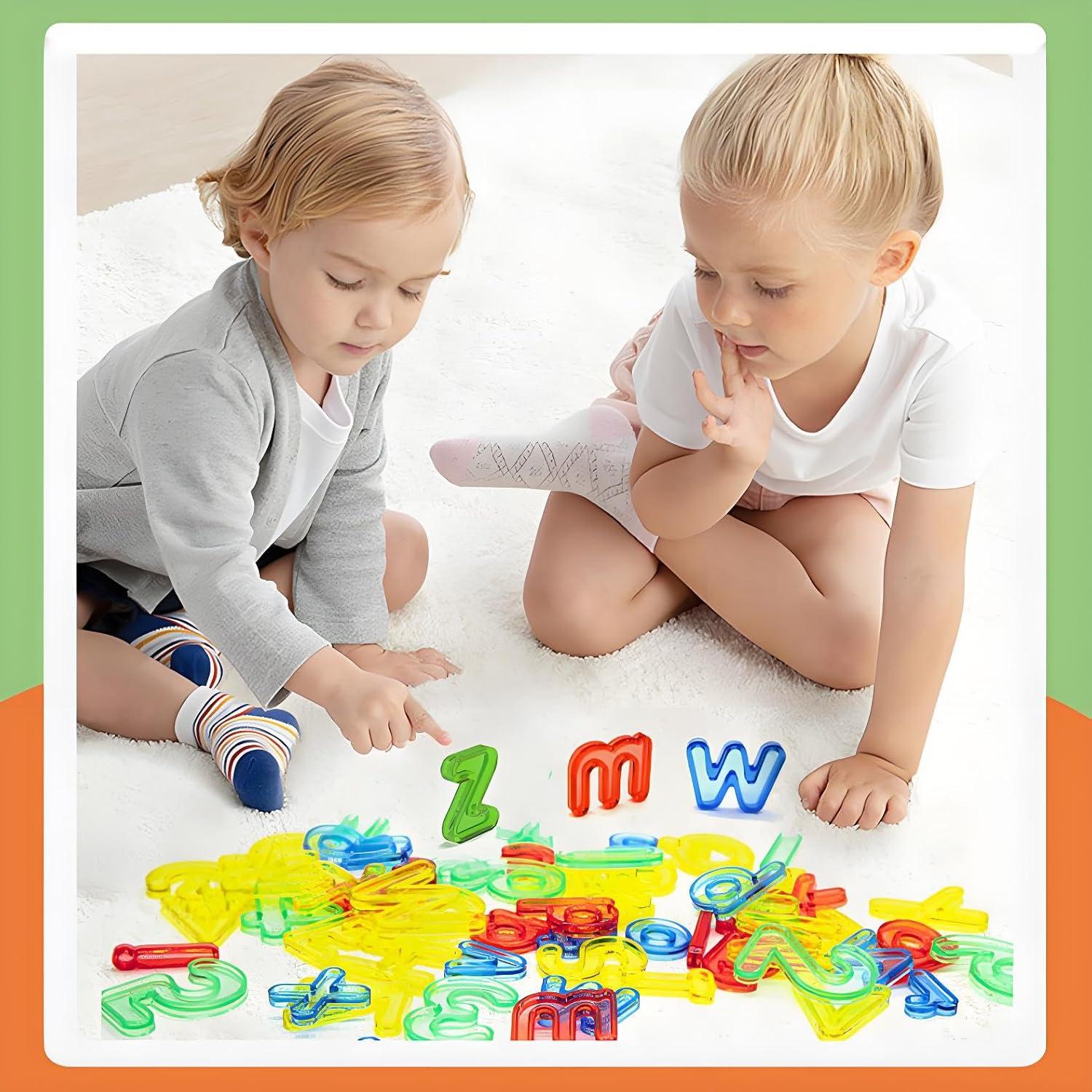 Juguetes de Mesa de Luz 66 Pcs Letras y Números Montessori