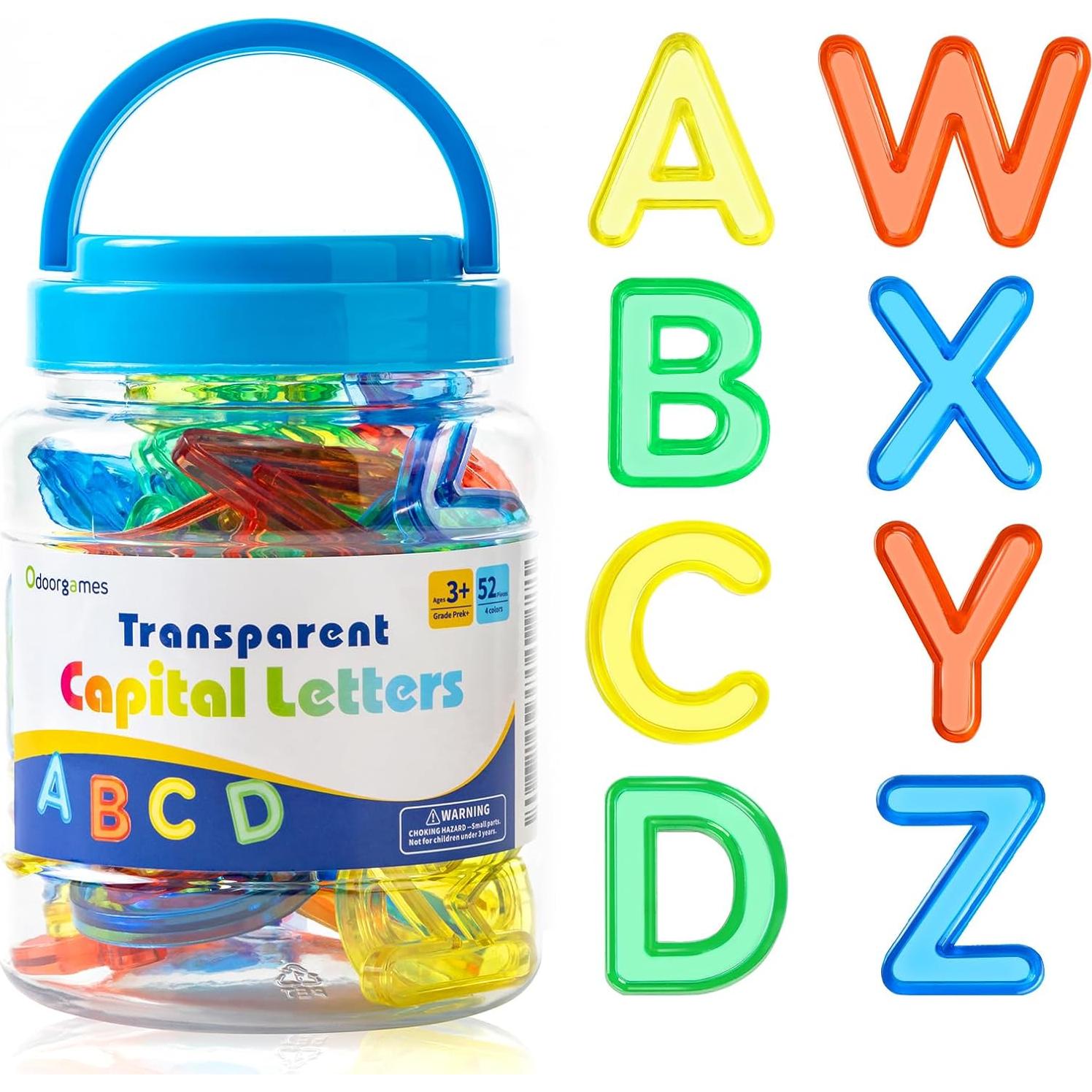 52 Letras Mayúsculas Translúcidas Odoorgames para Mesa de Luz