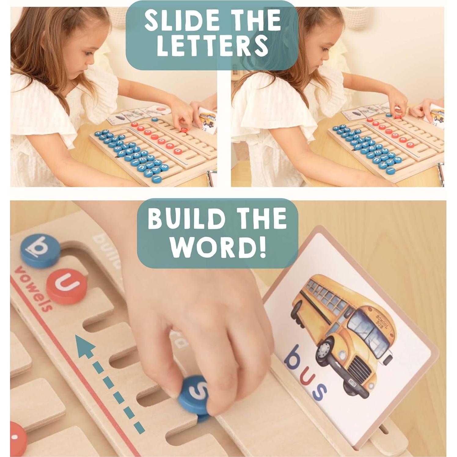 Juguete de Aprendizaje Montessori Tribetots - Tablero de Alfabeto de Madera