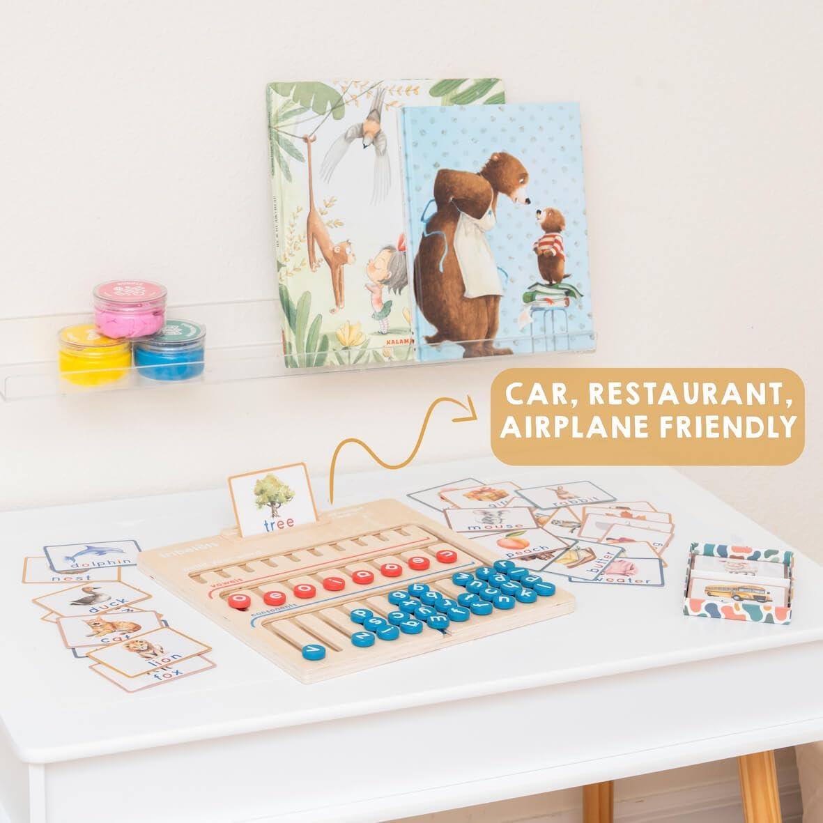 Juguete de Aprendizaje Montessori Tribetots - Tablero de Alfabeto de Madera