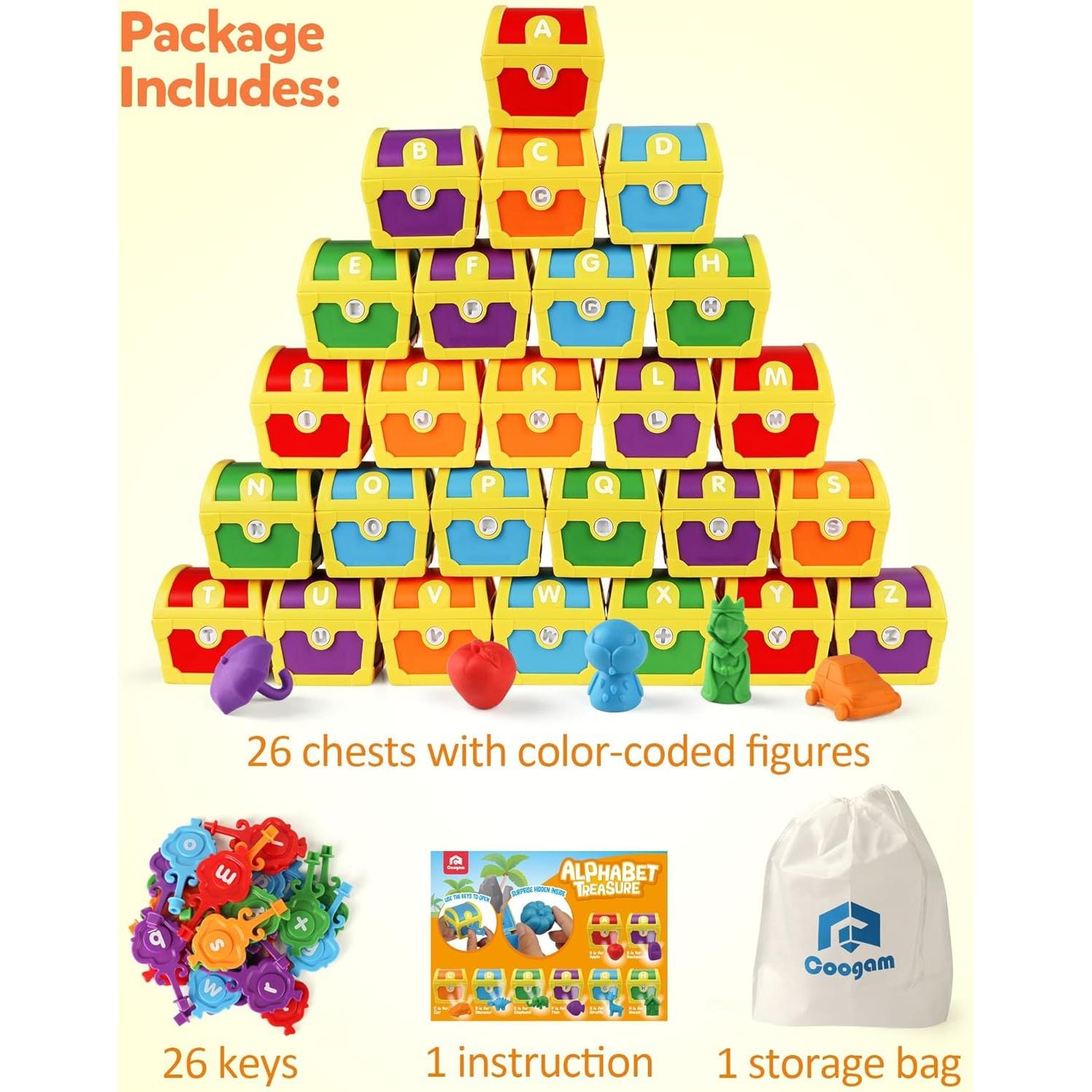 Juego de Aprendizaje del Alfabeto Coogam 26pcs para Niños