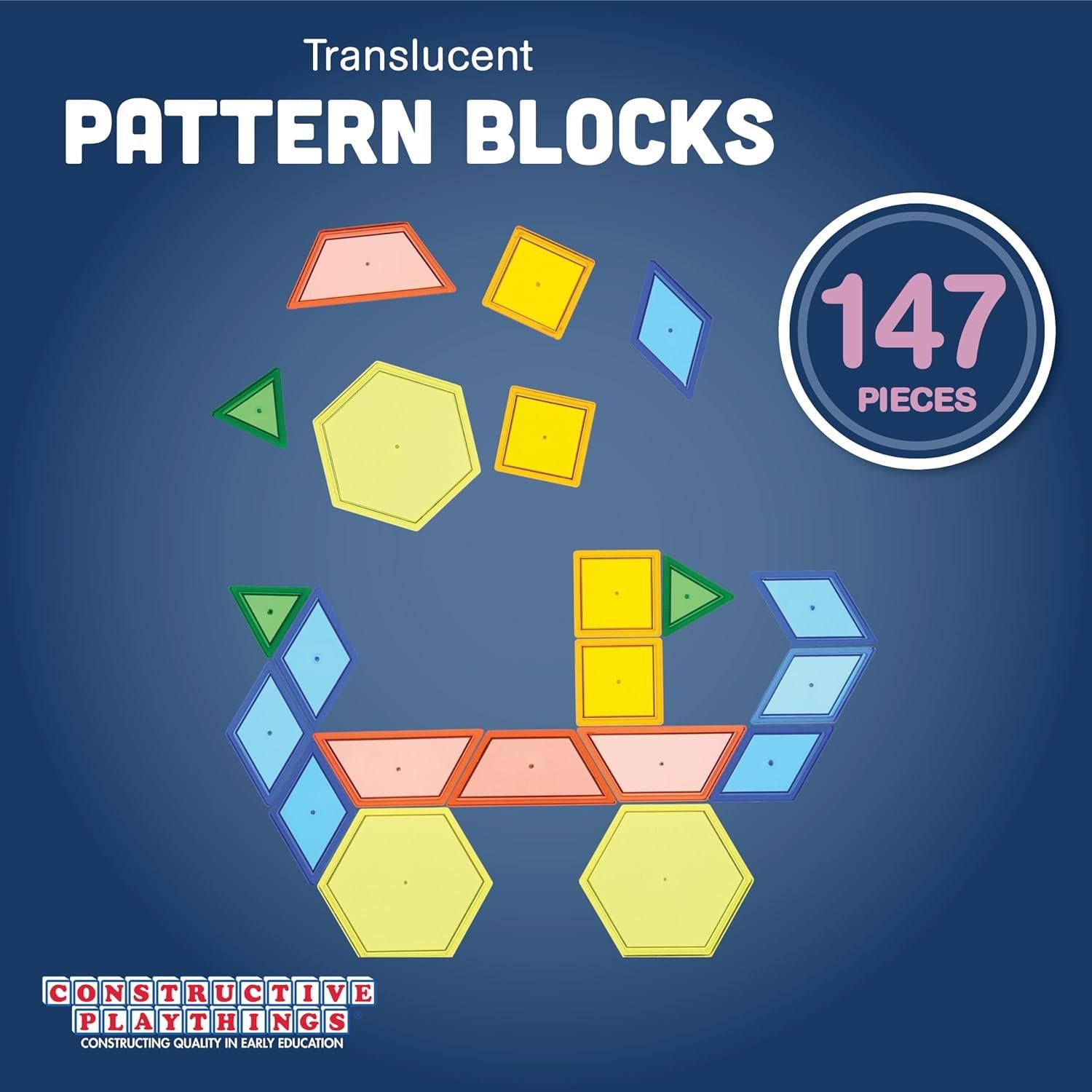 Bloques de Patrón Translúcidos Constructive Playthings - 147 Piezas