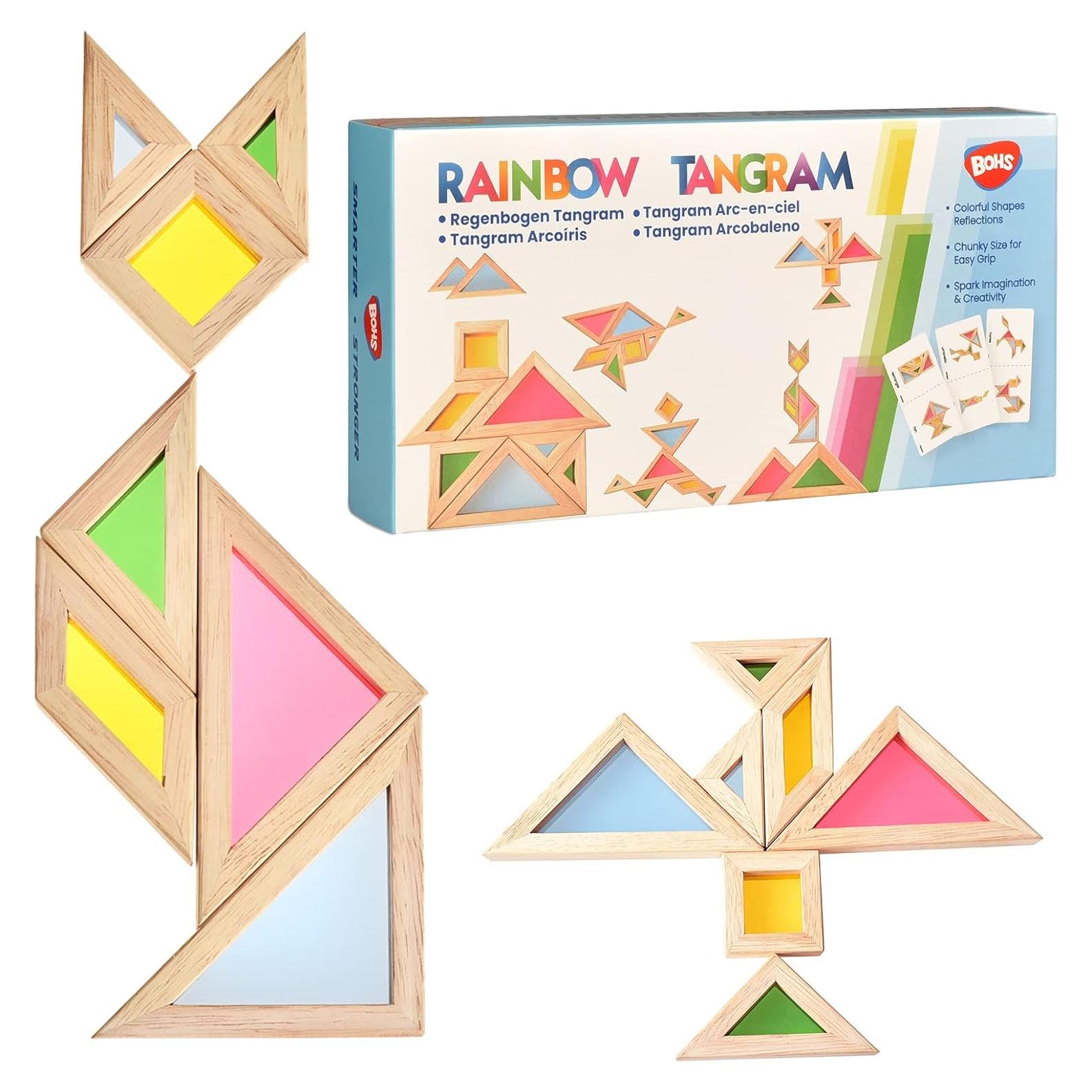 Tangram Translúcido BOHS para Mesa de Luz - 7 Piezas - 2.54 cm