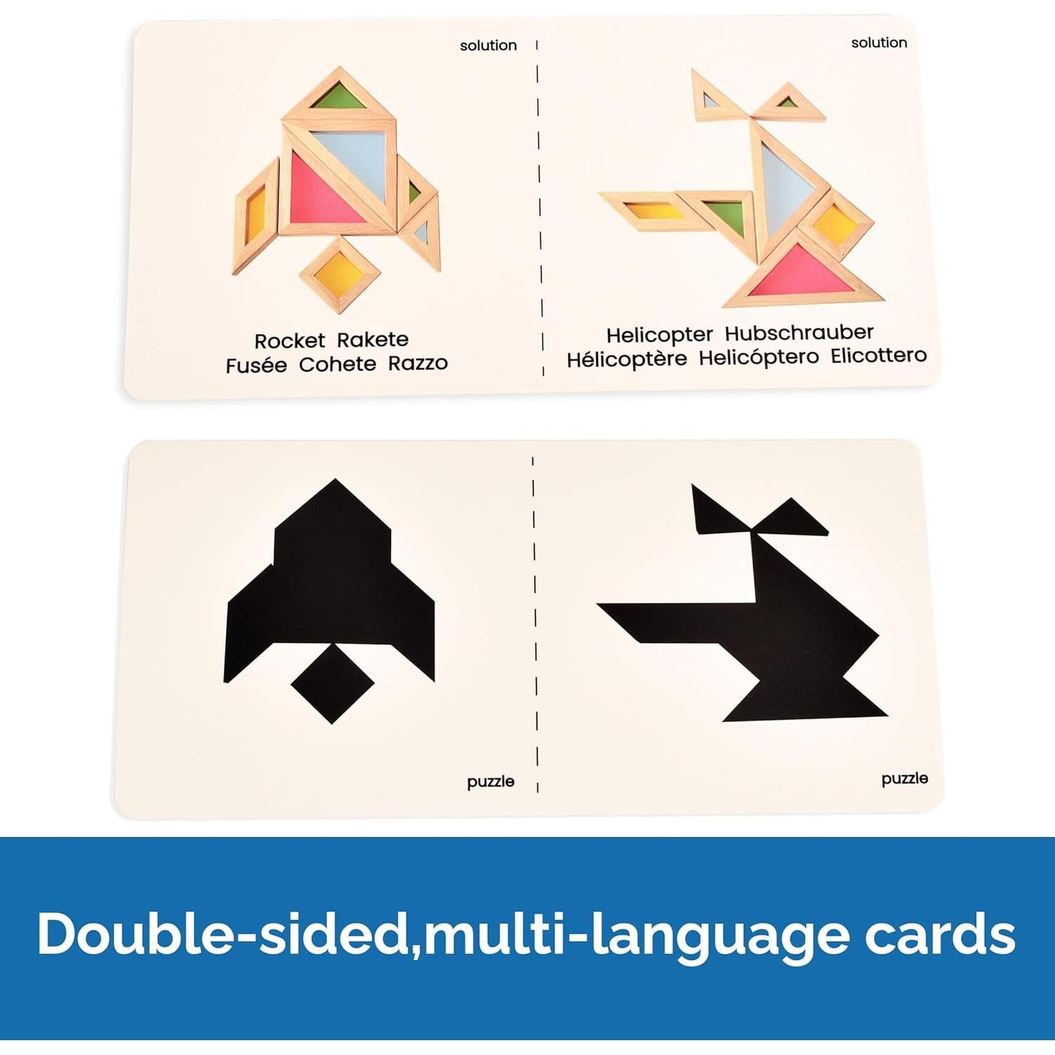 Tangram Translúcido BOHS para Mesa de Luz - 7 Piezas - 2.54 cm