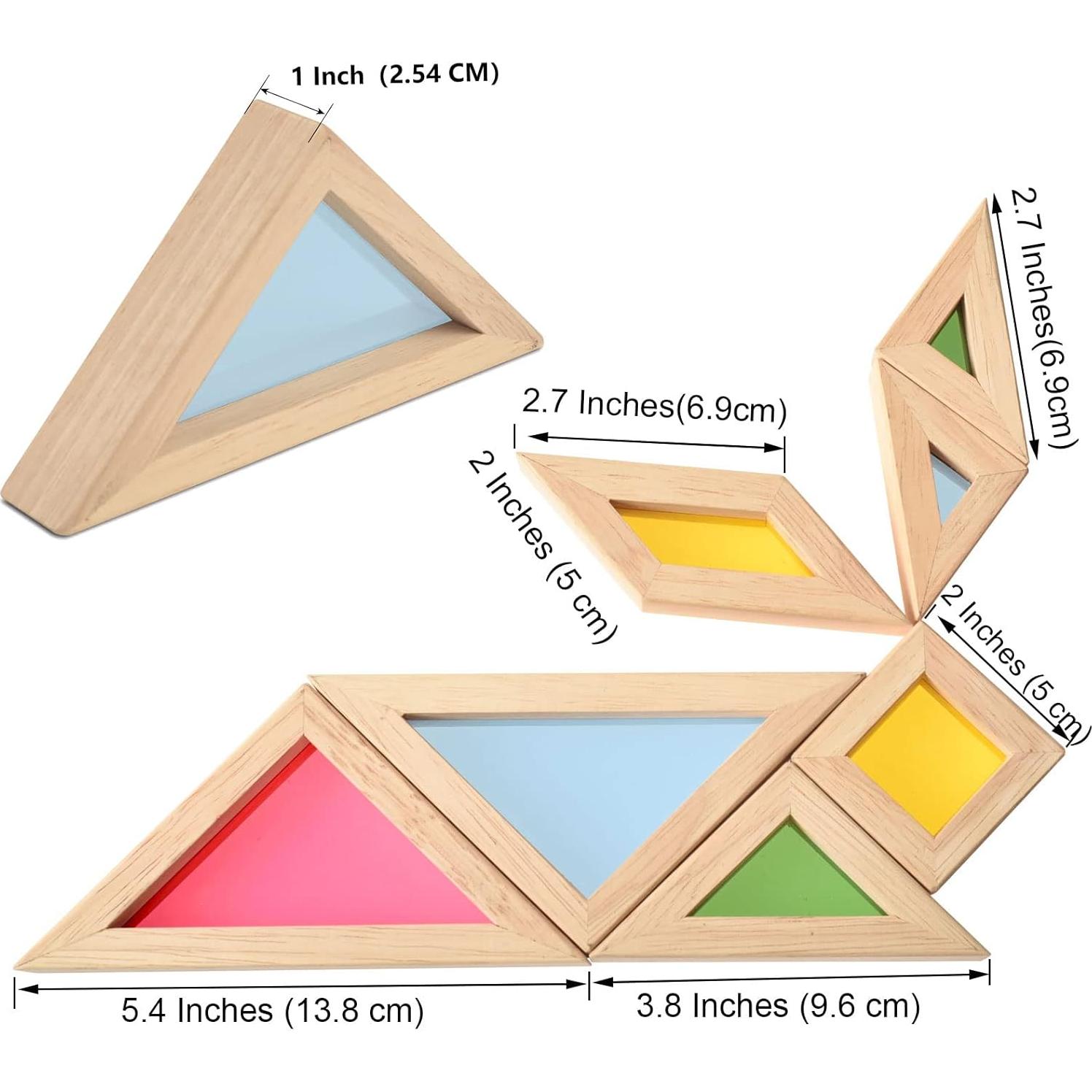 Tangram Translúcido BOHS para Mesa de Luz - 7 Piezas - 2.54 cm