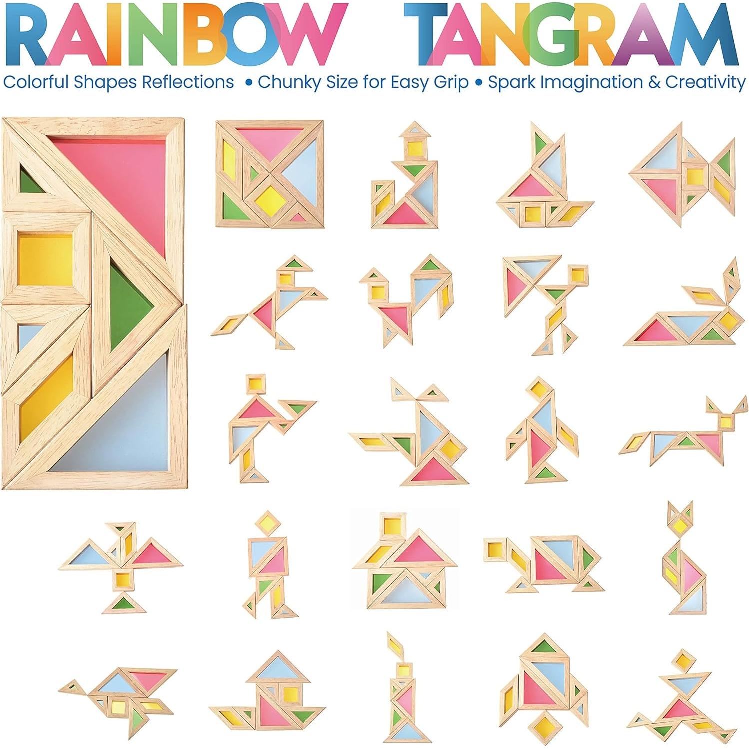 Tangram Translúcido BOHS para Mesa de Luz - 7 Piezas - 2.54 cm