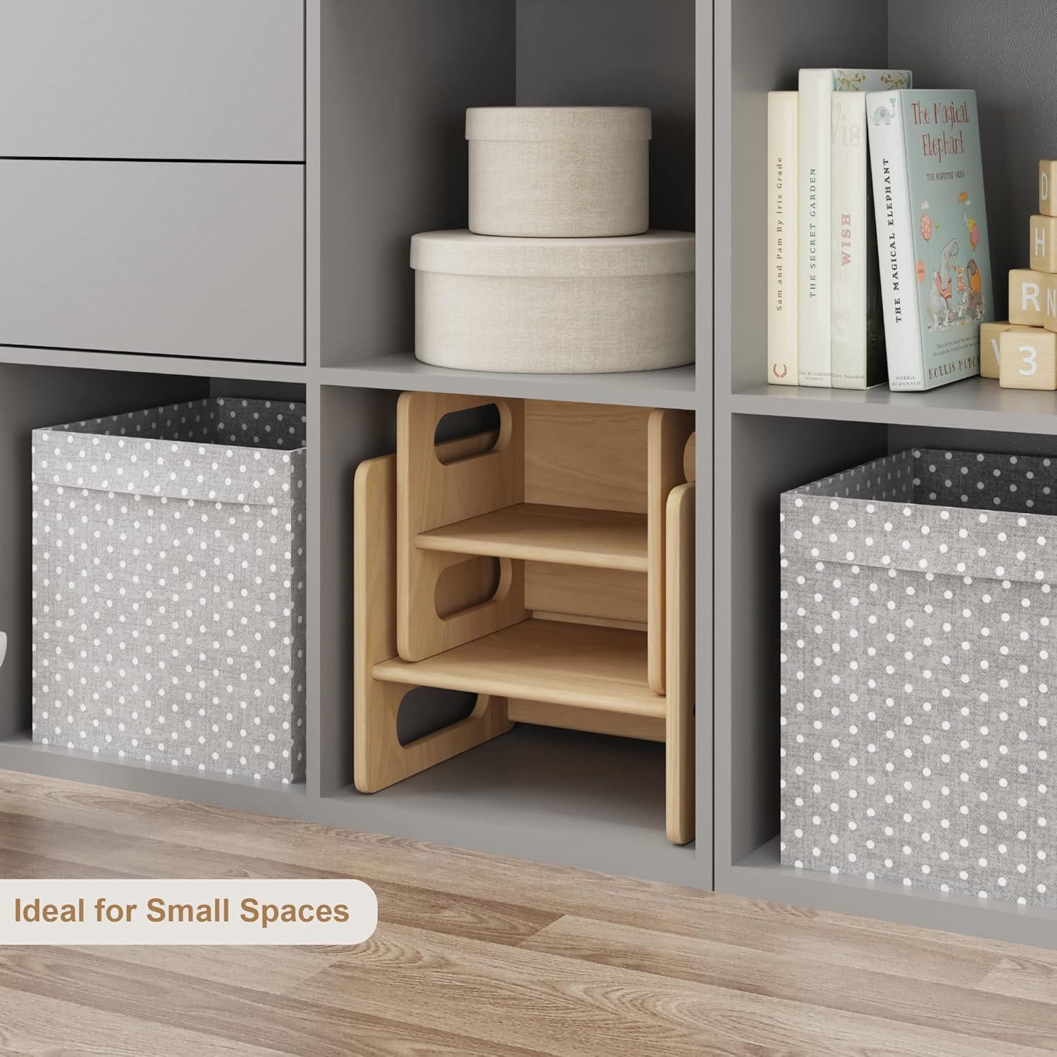 Mesa y Silla Montessori ERUGI para Niños 1-3 Años, Madera Dura