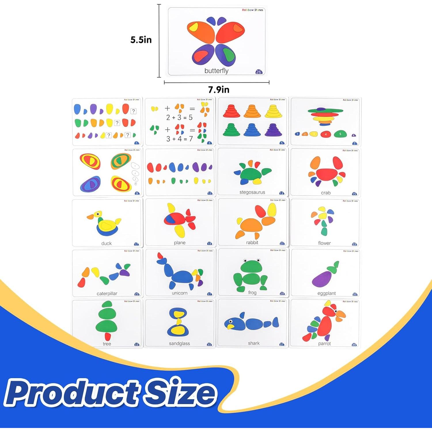 Set de 36 Piedras Apilables Arcoíris PreTrans - Juguetes Educativos