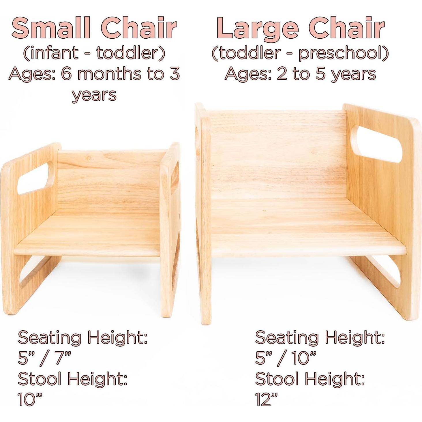 Mesa y Silla de Destete Montessori & Me - Madera Dura - 38.1x35.6cm