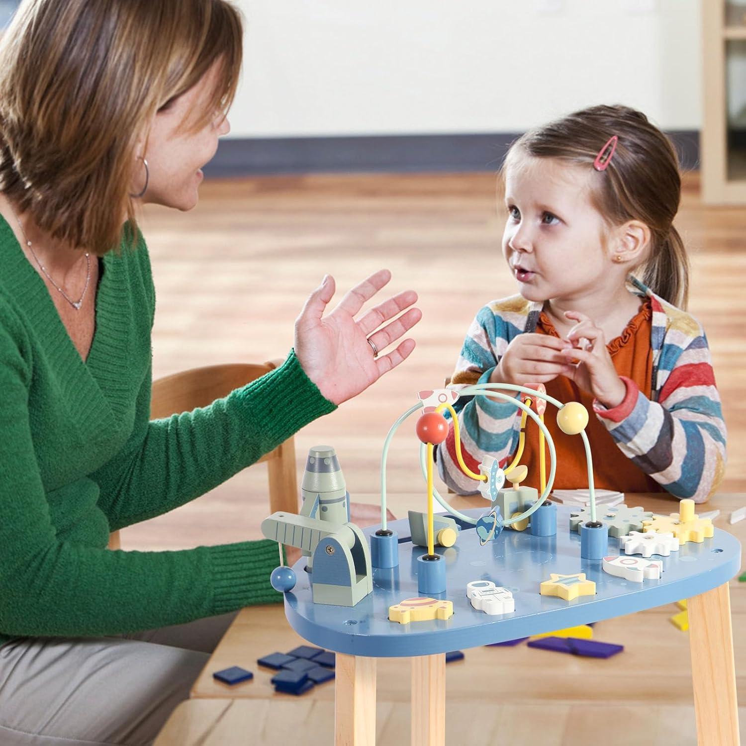 Mesa de Actividades de Madera Asweets 6 en 1 Tema Universo