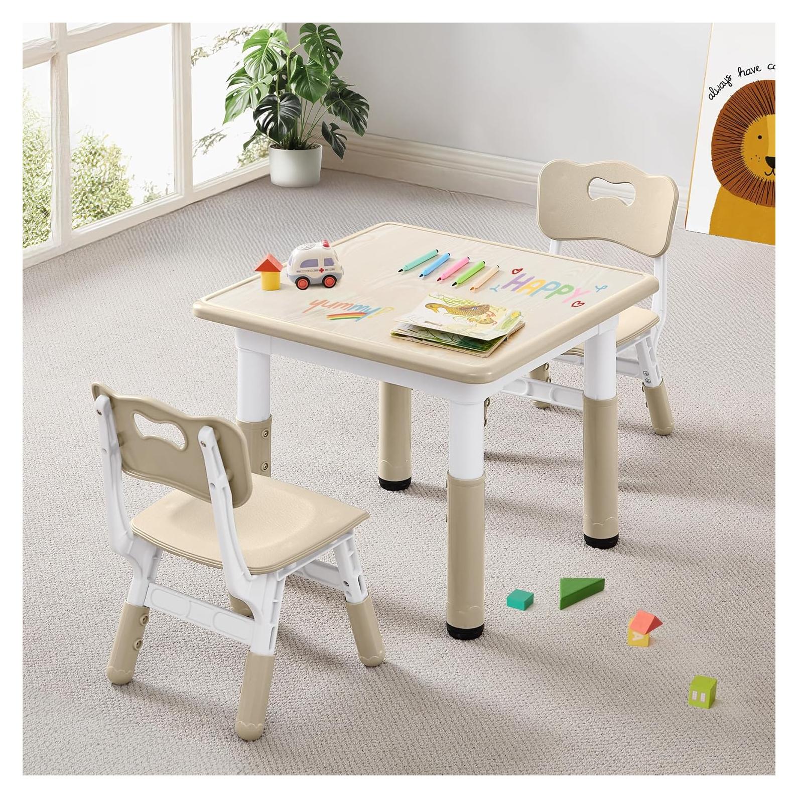 Conjunto Mesa y Sillas Ajustables CuFun para Niños 2 Sillas