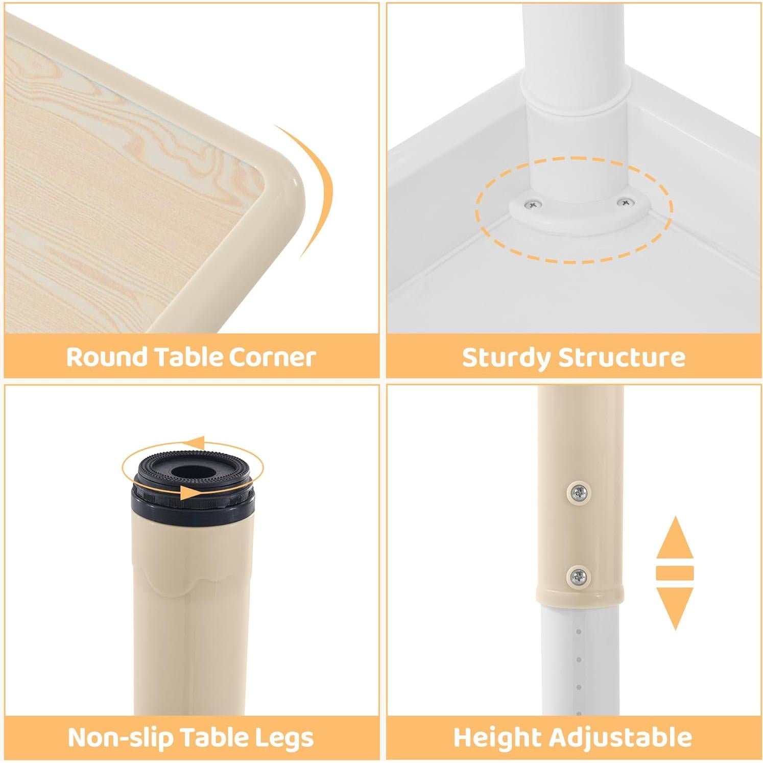 Conjunto Mesa y Sillas Ajustables CuFun para Niños 2 Sillas