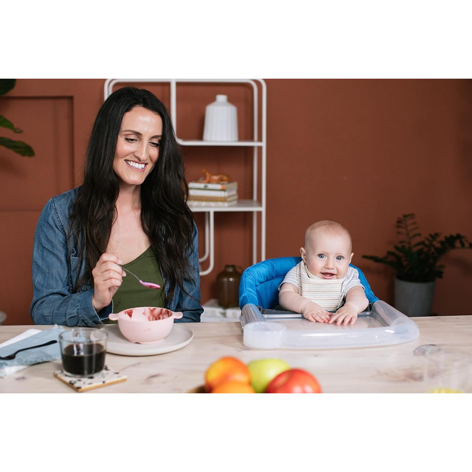 Silla Alta Portátil Inglesina Fast Azul Claro para Bebés