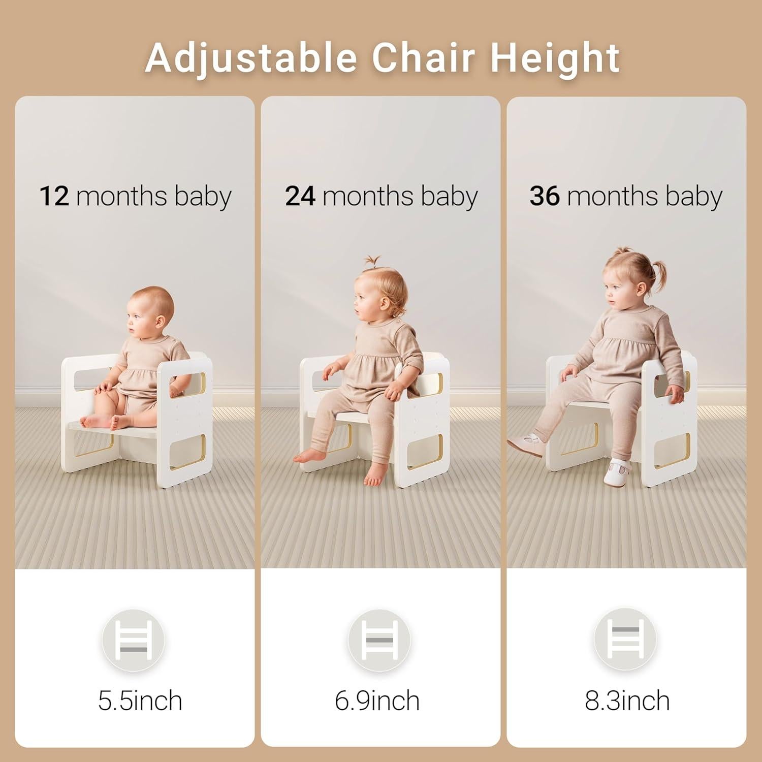 Conjunto Mesa y Silla Montessori Tilhumt para Niños 1-3 Años