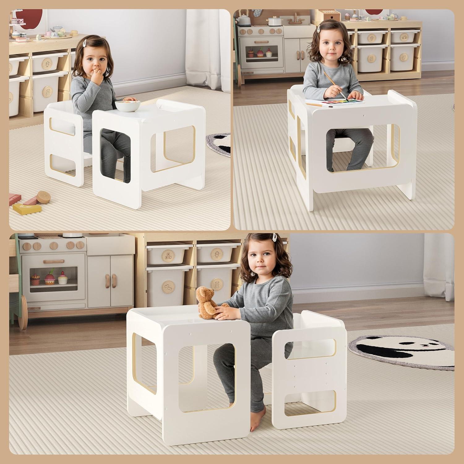 Conjunto Mesa y Silla Montessori Tilhumt para Niños 1-3 Años