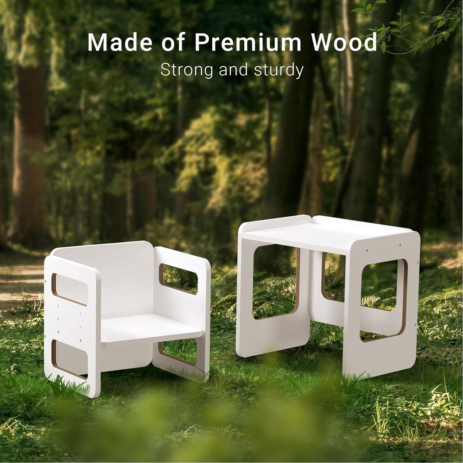 Conjunto Mesa y Silla Montessori Tilhumt para Niños 1-3 Años