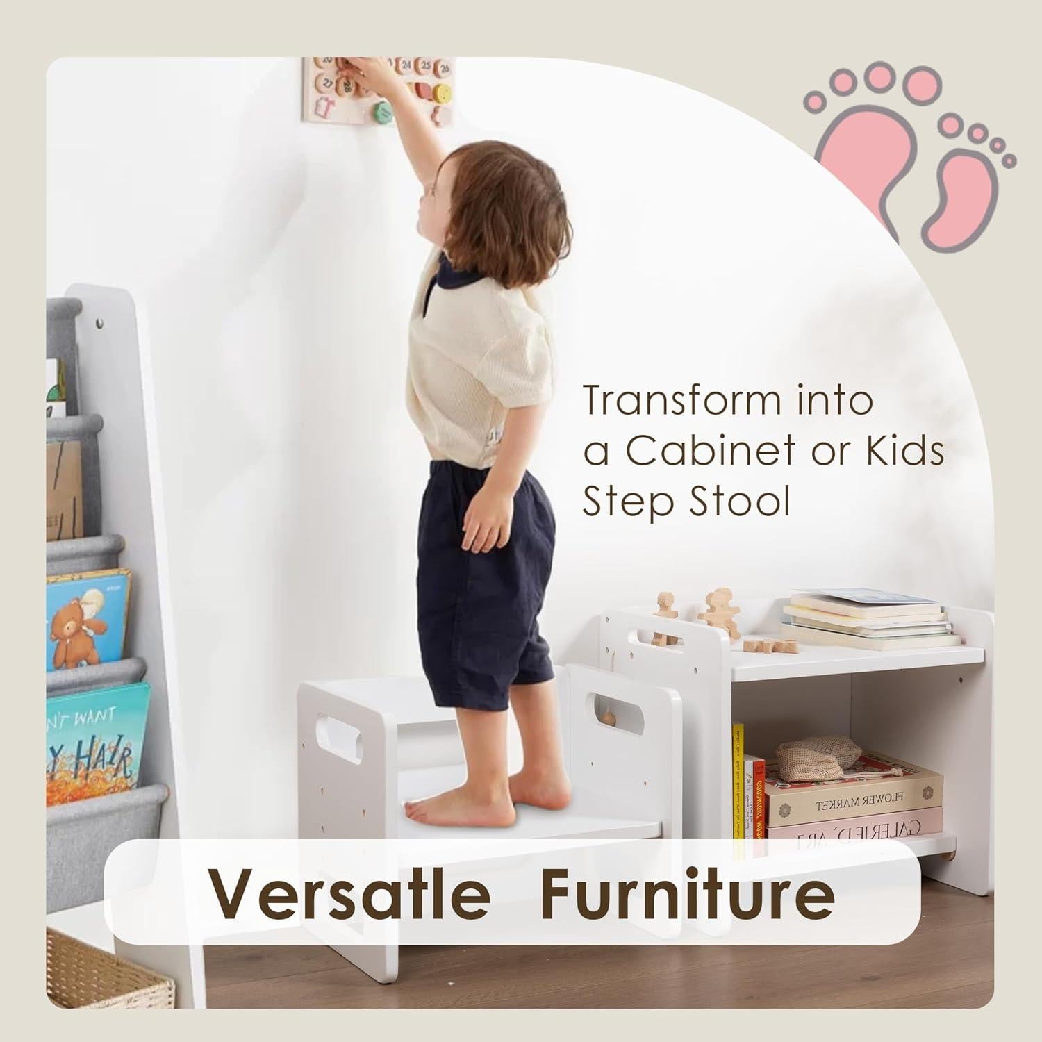 Mesa y Silla Montessori Ajustables para Niños - Blanco