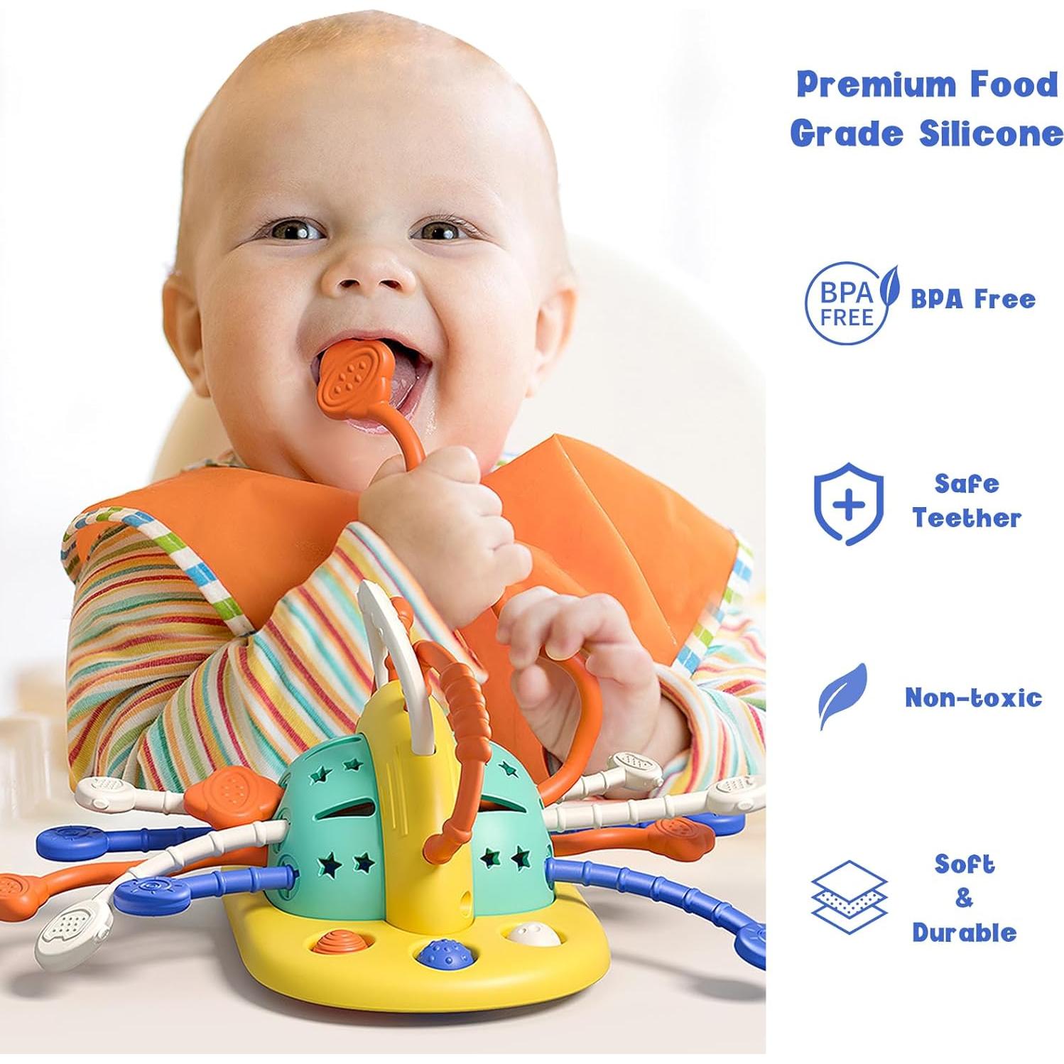 Juguete Sensorial de Silicona con Ventosa para Bebés 18+ Meses