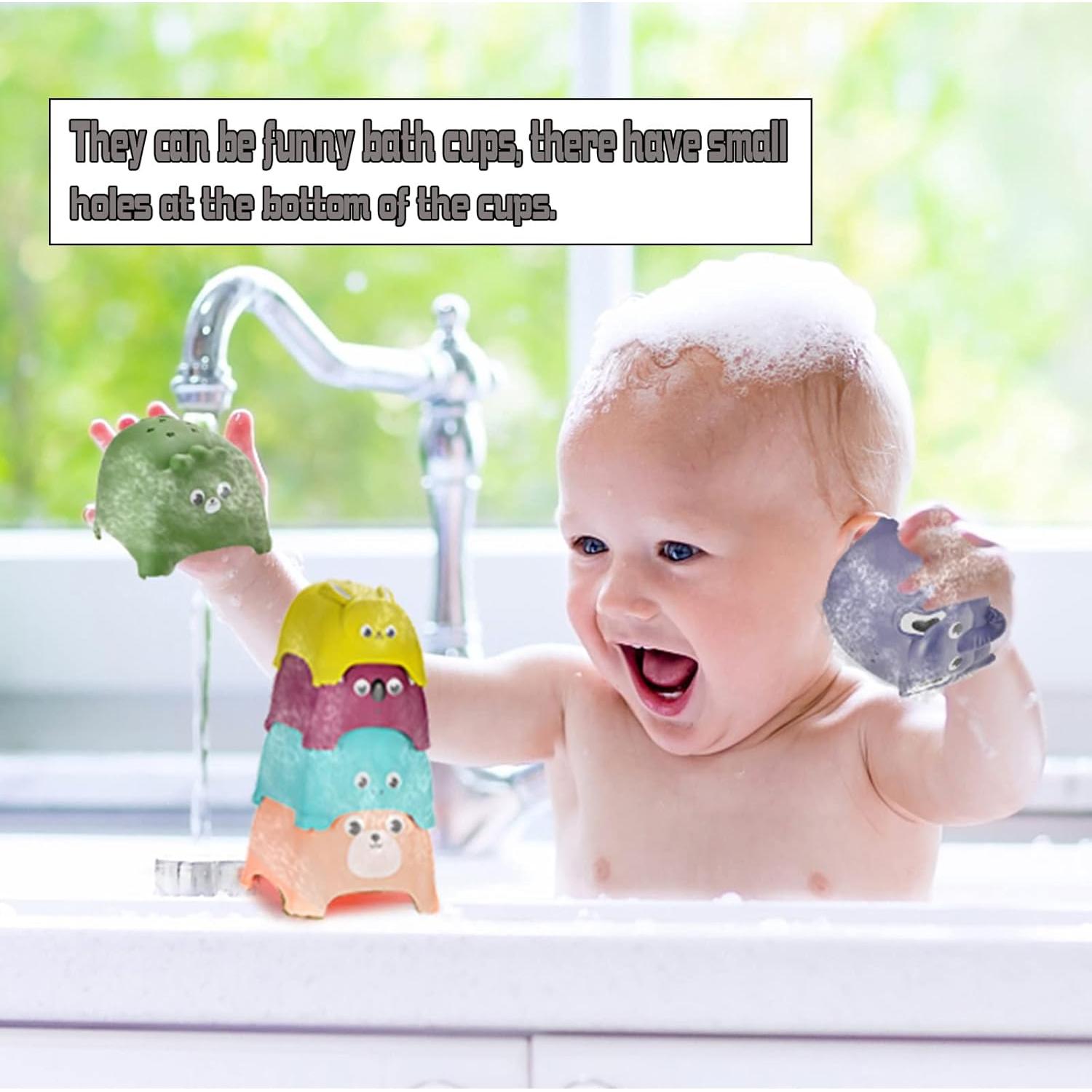 Juguetes de Tazas Apilables Hummigoo para Bebés - Set 8 Animales