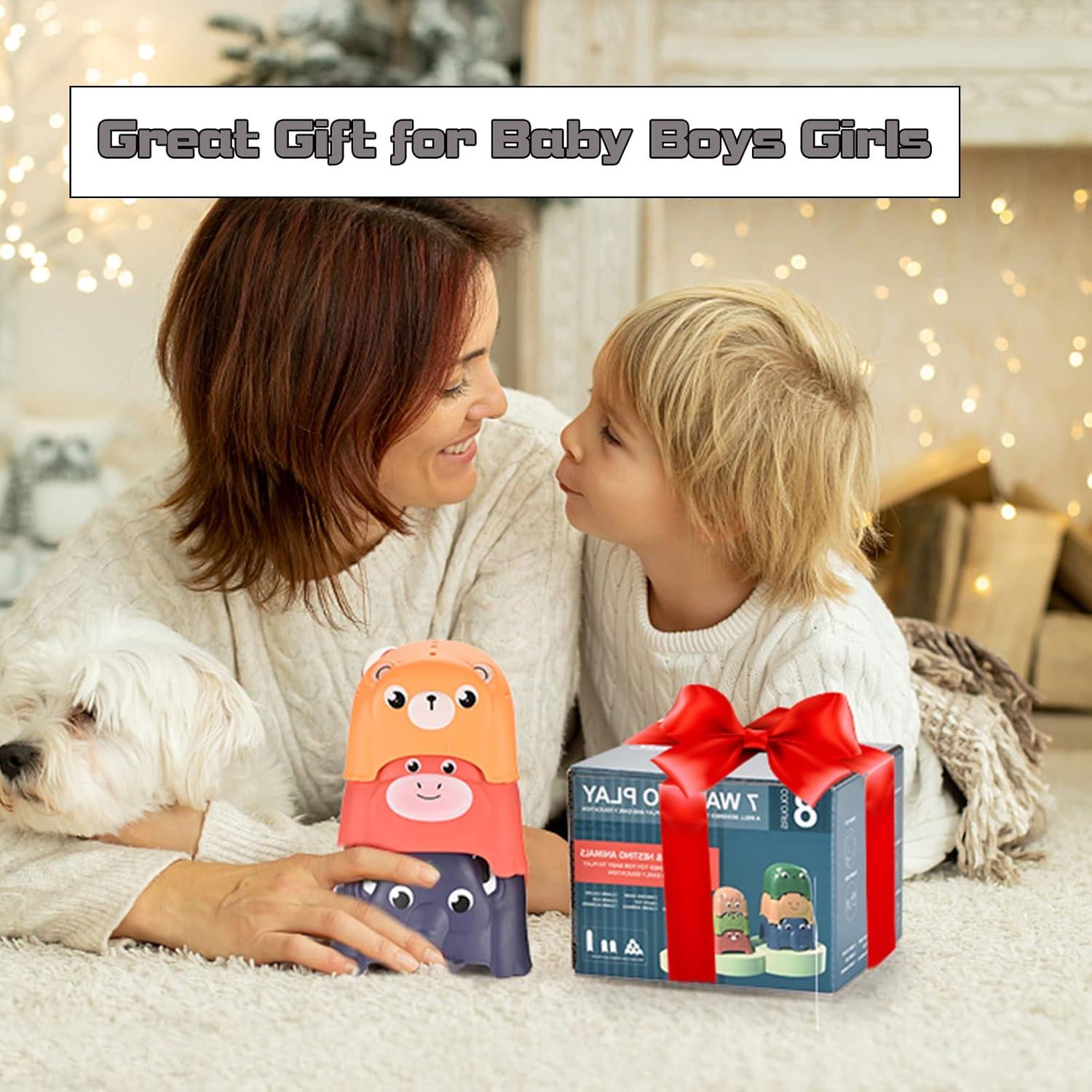 Juguetes de Tazas Apilables Hummigoo para Bebés - Set 8 Animales