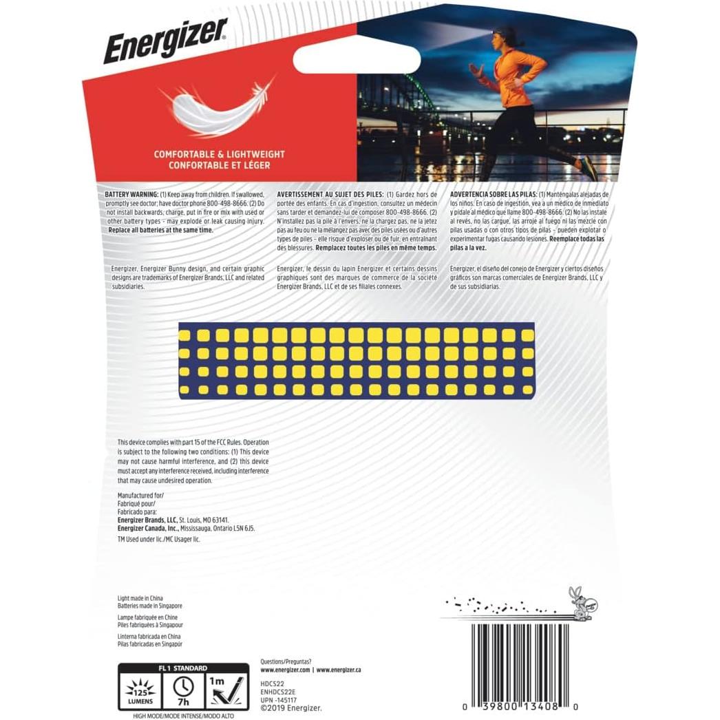 Linterna Frontal LED Energizer Compacta 125 Lúmenes